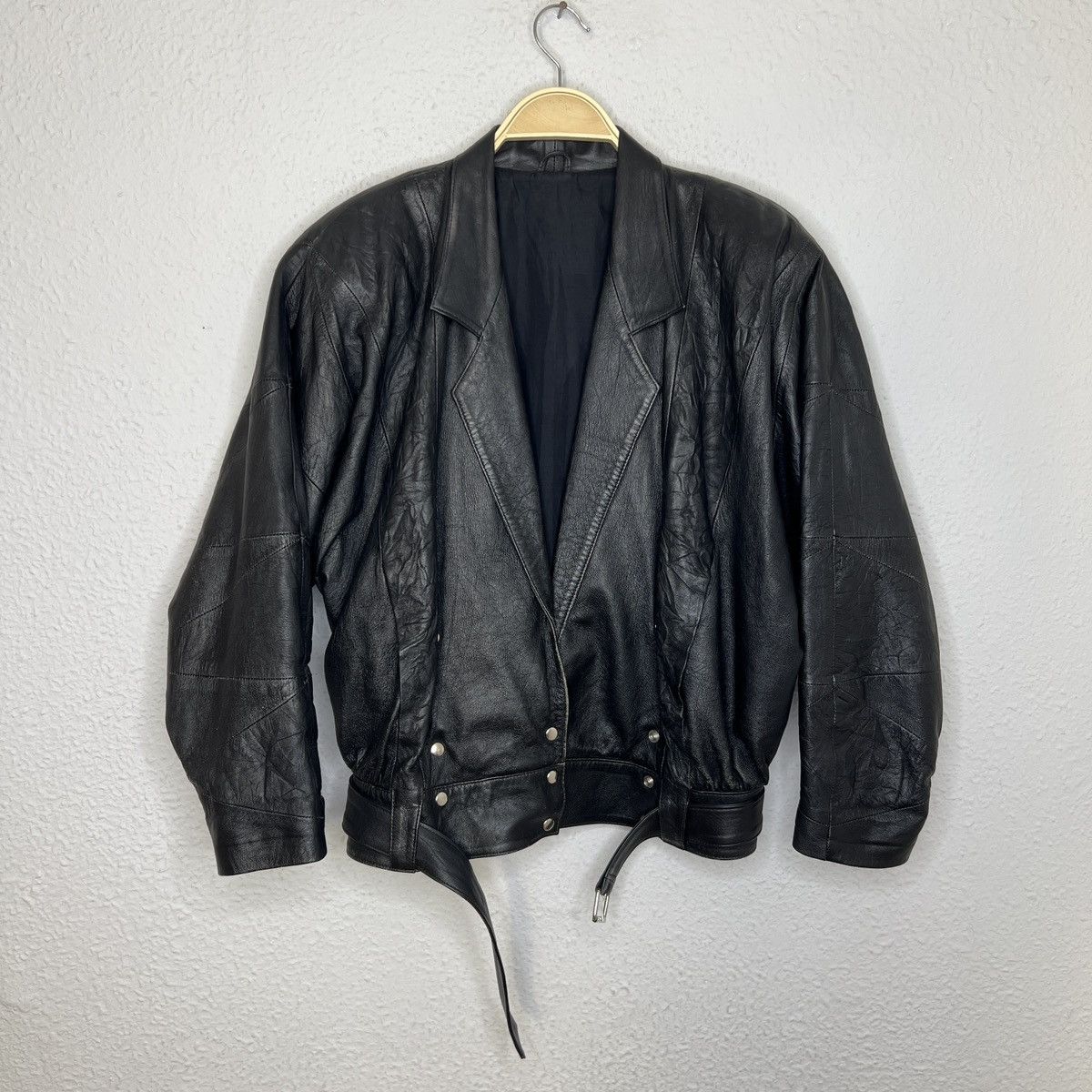 Vera Pelle × Vintage Vintage Leather Jacket Biker Ramones Black Genuine Trucker Size US M / EU 48-50 / 2 - 6 Thumbnail