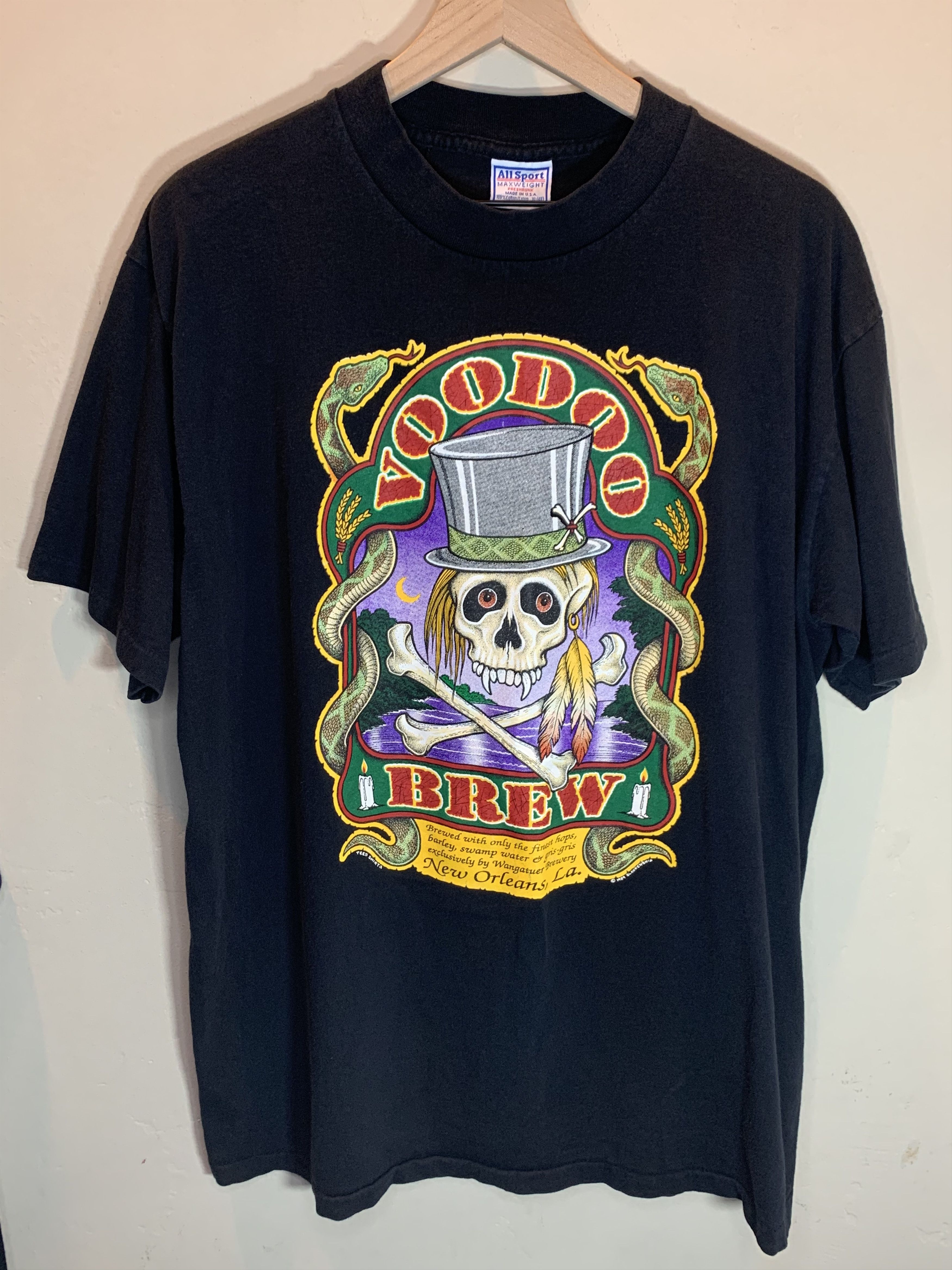 Vintage RARE Vintage 80s Voodoo Brew New Orleans Single Stitch Shirt Size US XL / EU 56 / 4 - 1 Thumbnail