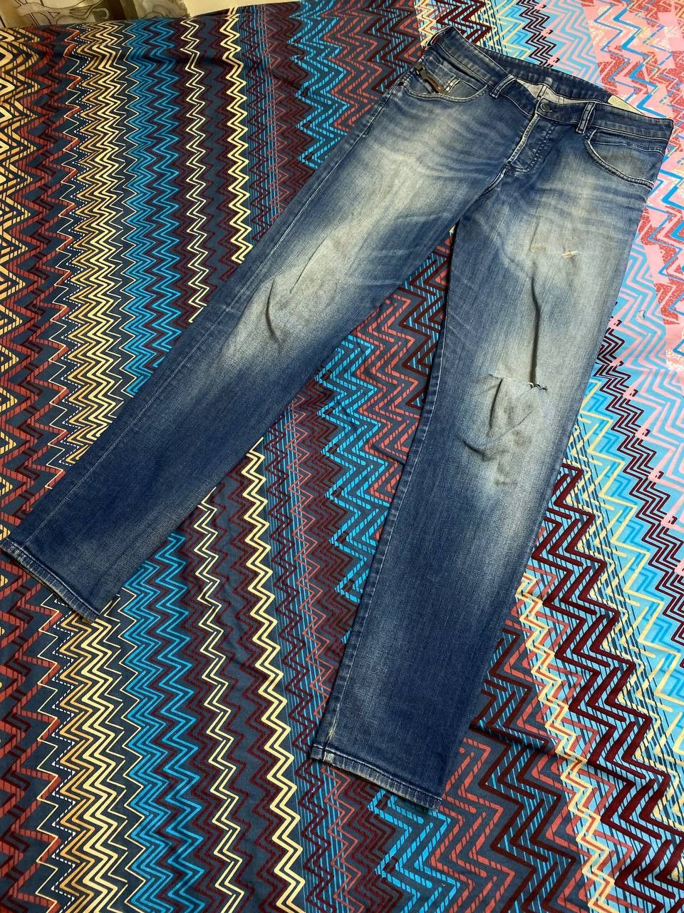 Diesel × Japanese Brand × Vintage Vintage Diesel D-BAZER Baggy Jeans Big Diesel Logo Size US 31 - 19 Thumbnail