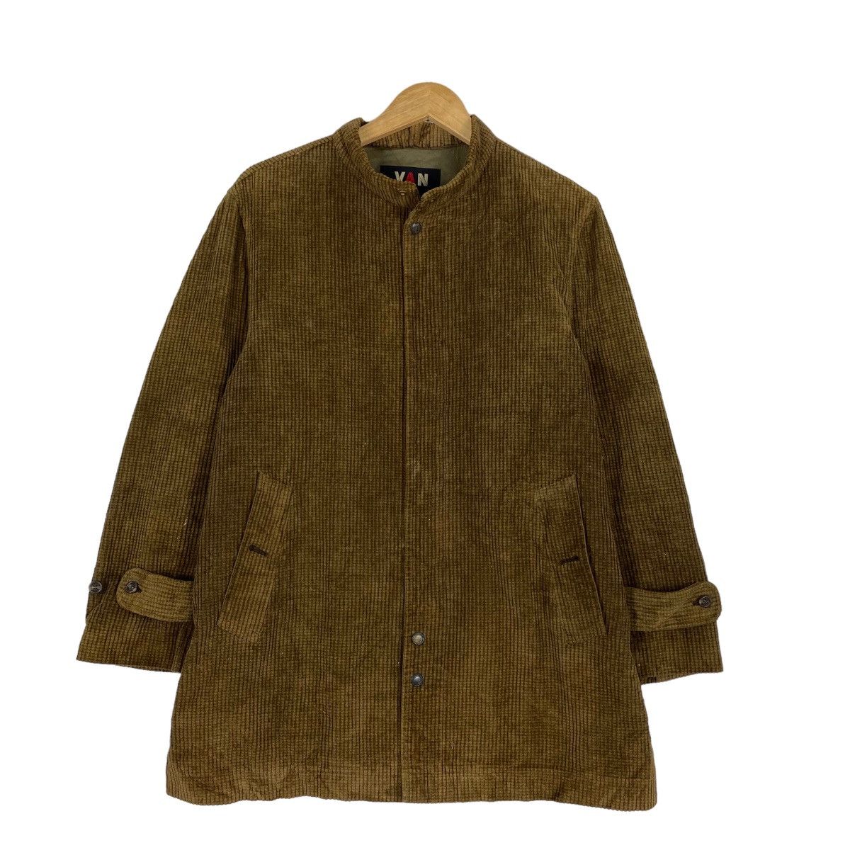 Japanese Brand Van Jac Coduroy Long Coat Inspired Yohji Yamamoto Size US L / EU 52-54 / 3 - 1 Thumbnail
