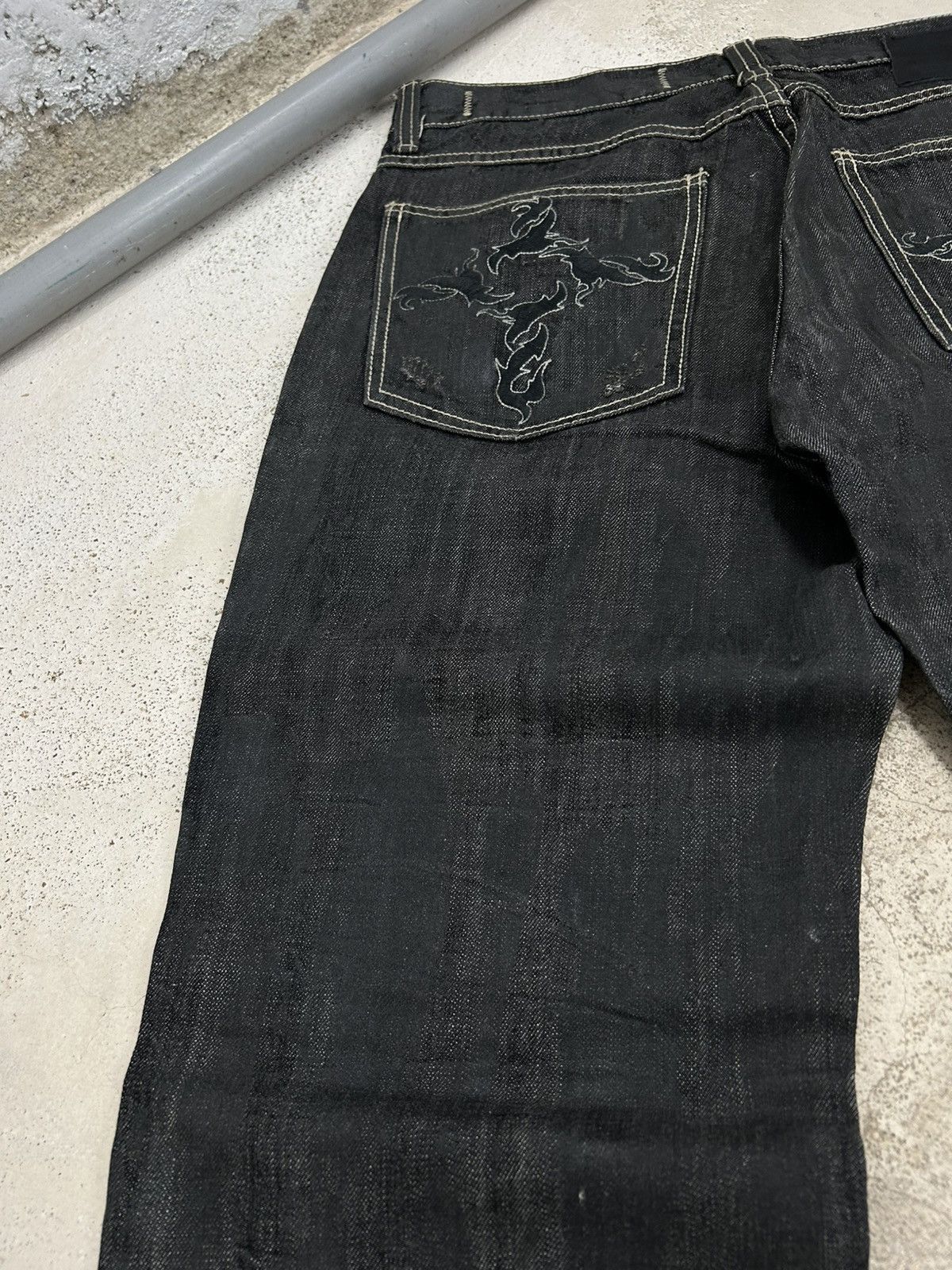 20471120 × GOSTAR DE FUGA × Japanese Brand Zenstyle Lab Japan Jean Pocket Logo Crown Fire Cross Size US 36 / EU 52 - 18 Thumbnail