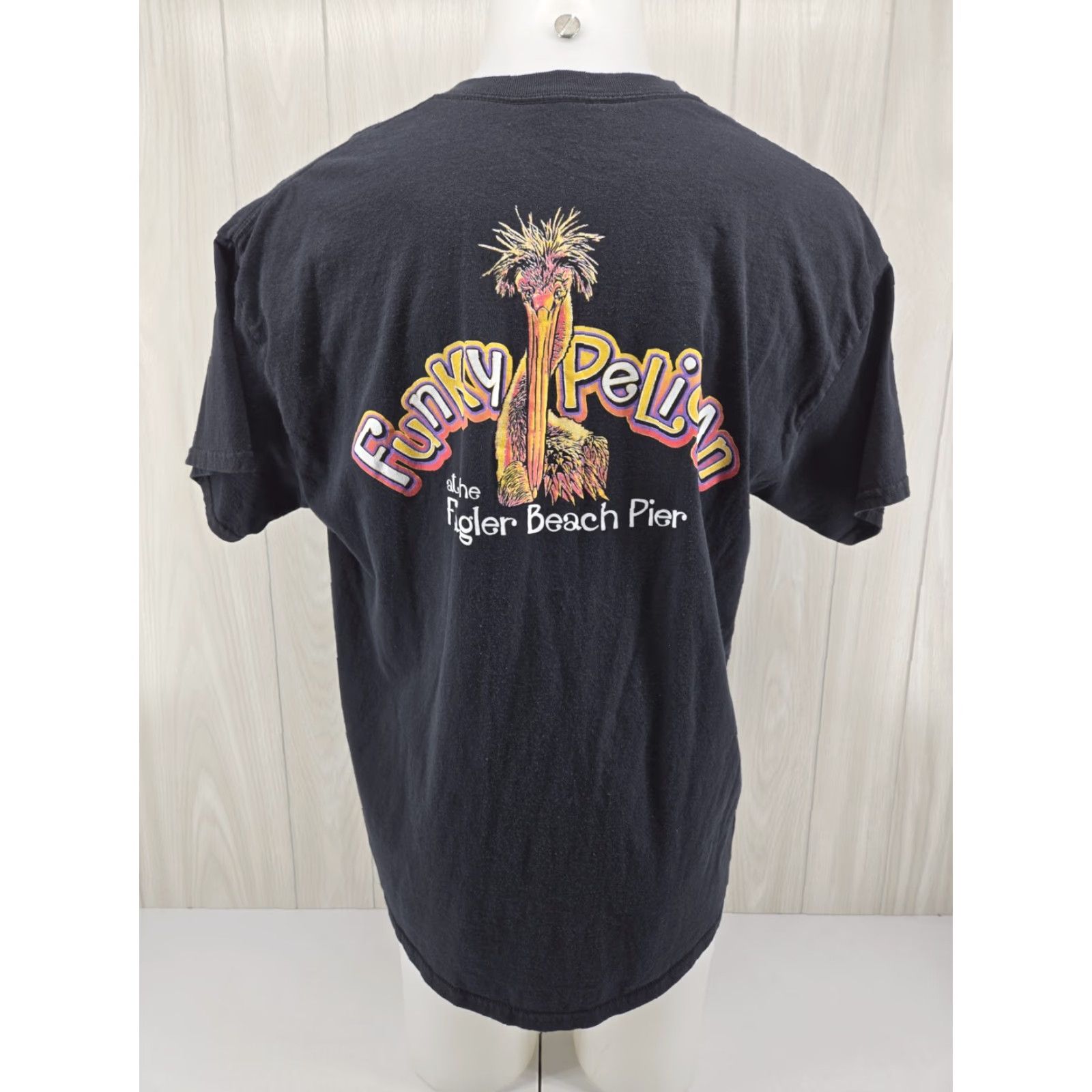 Vintage Funky Pelican T-Shirt Mens 2XL Florida Flagler Beach Casual Tee Black Size US XXL / EU 58 / 5 - 2 Thumbnail