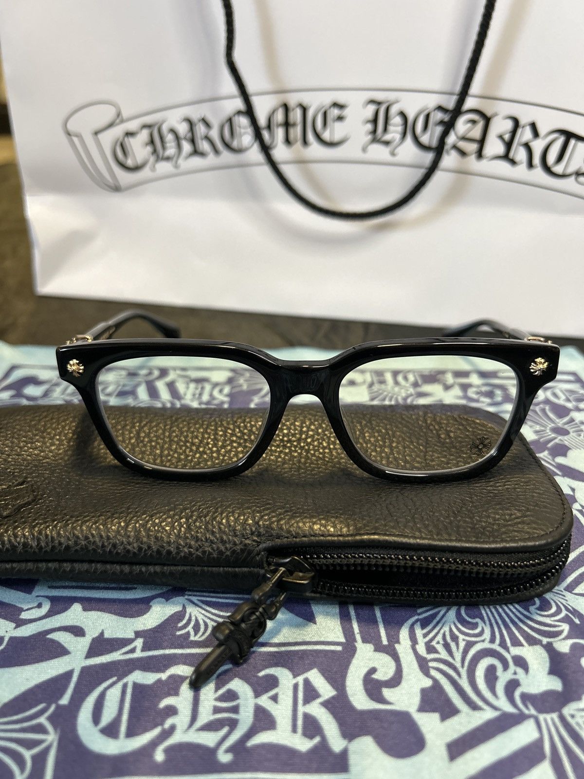 Chrome Hearts Chrome Hearts 18k Gold Cox Ucker Black/Gold Glasses Size ONE SIZE - 2 Thumbnail