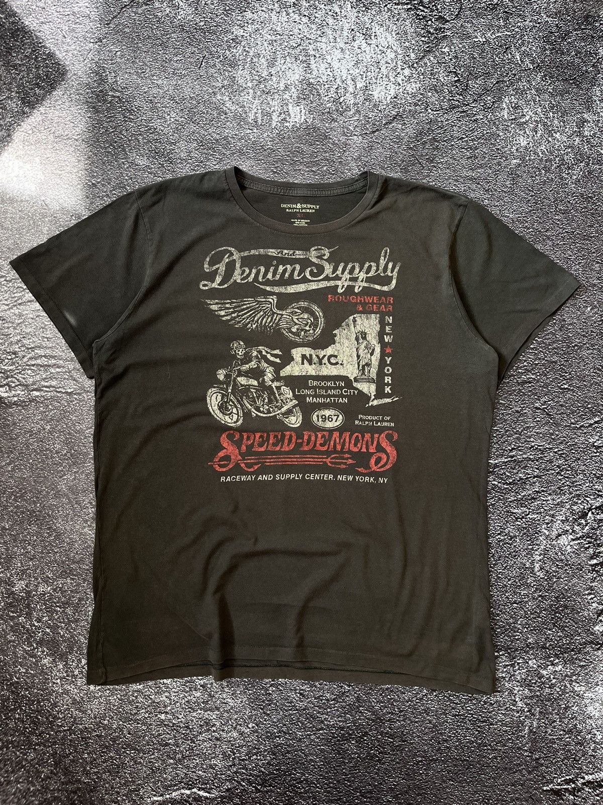 Denim & Supply Ralph Lauren Denim Supply Speed Demons Faded T-Shirt Ralph Lauren NY y2k Size US XL / EU 56 / 4 - 1 Thumbnail