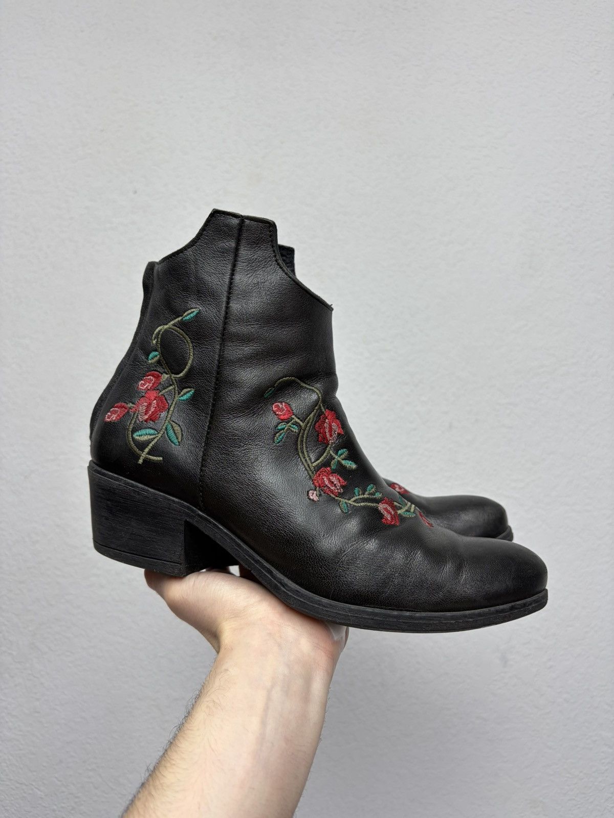 If Six Was Nine Vintage Italian AS 98 Rick Owens Style Leather Biker Boots Size US 8 / EU 41 - 2 Thumbnail