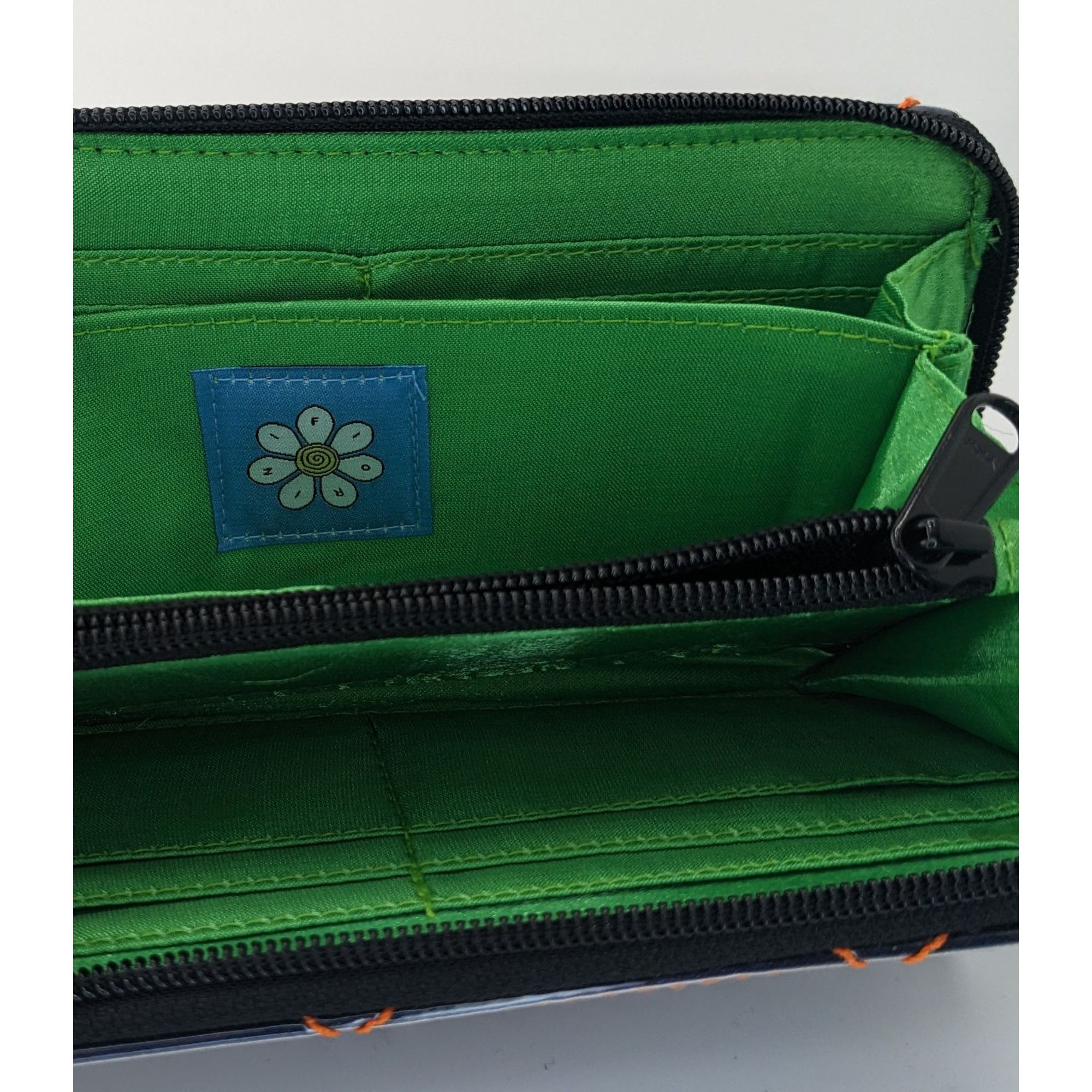 Other Vintage Fiorini Navy Shimmer Wallet With Orange Stitching & Size ONE SIZE - 6 Thumbnail