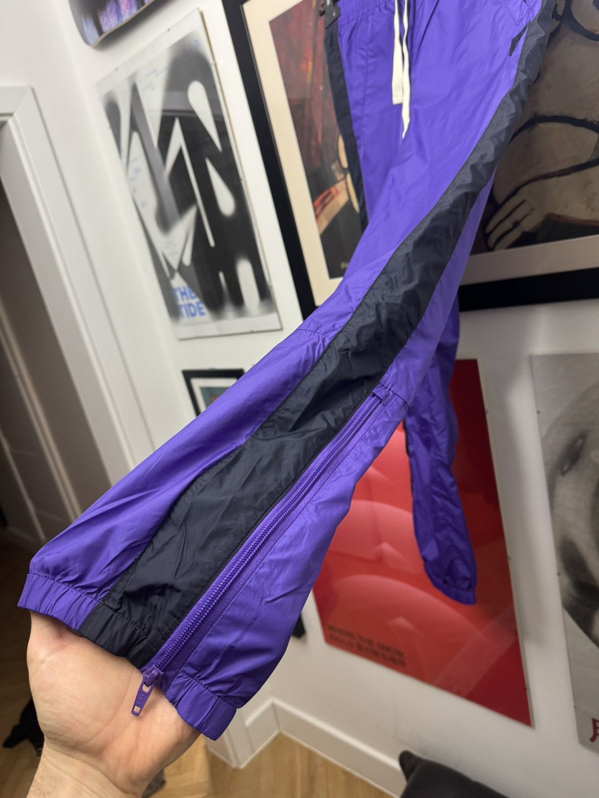 Acne Studios Acne Studios Face Logo Nylon Purple Designer Sweatpant Hype Size US 29 - 4 Thumbnail