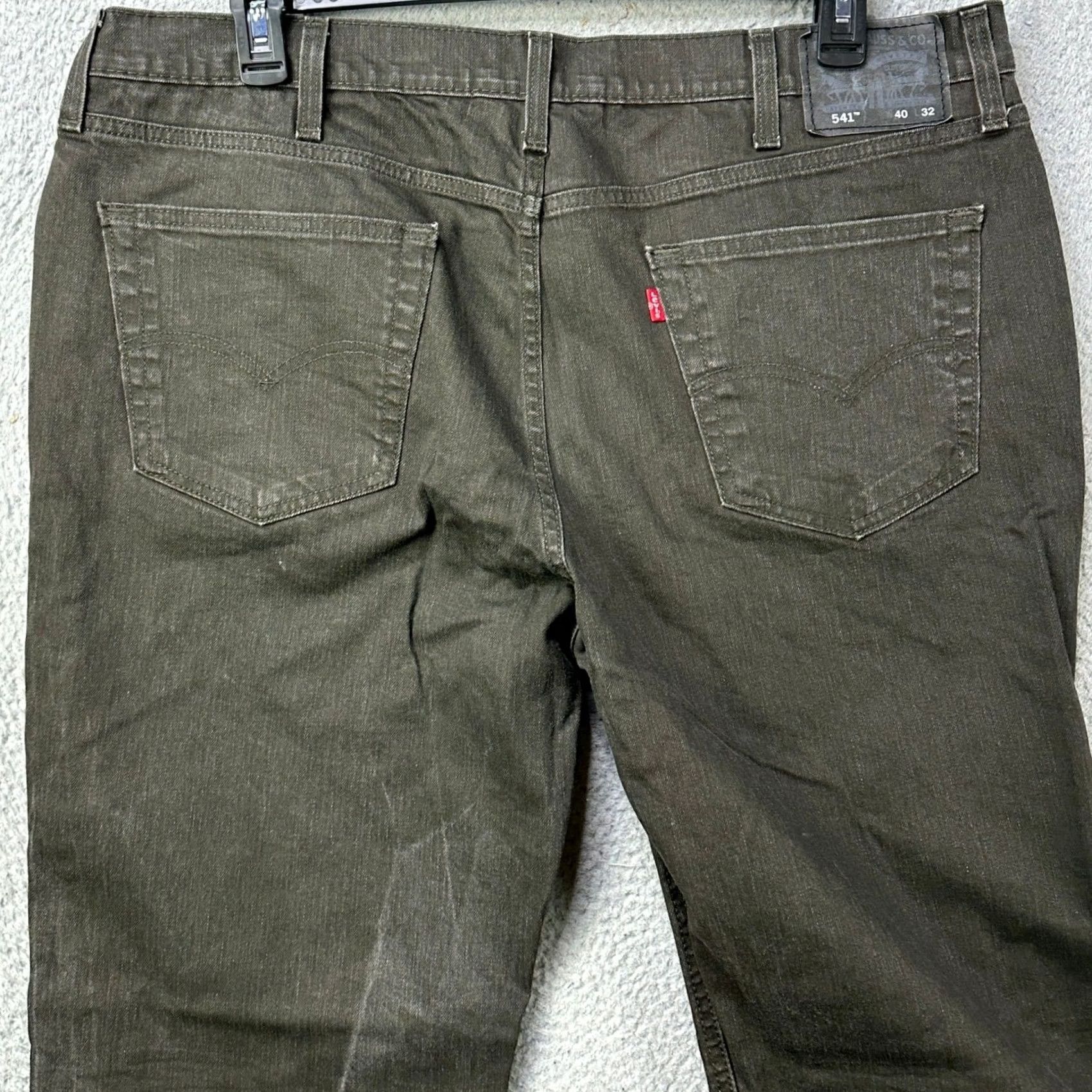 Levi's Levis 541 Mens Jeans Athletic Fit Tapered Dark Grey Red Tab Stretch 40X32 EUC Size US 40 / EU 56 - 3 Thumbnail