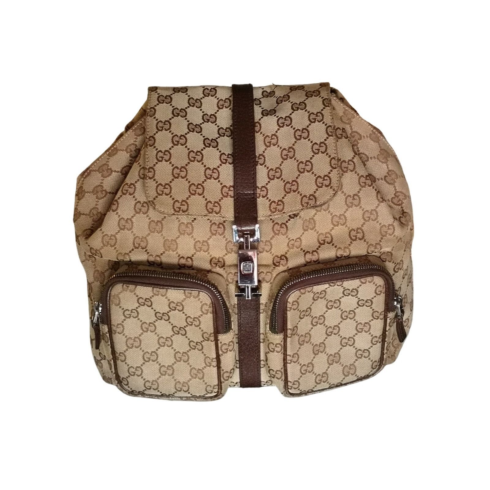 Gucci Authentic Gucci GG Jackie Canvas Backpack Excellent Shape Size ONE SIZE - 7 Thumbnail
