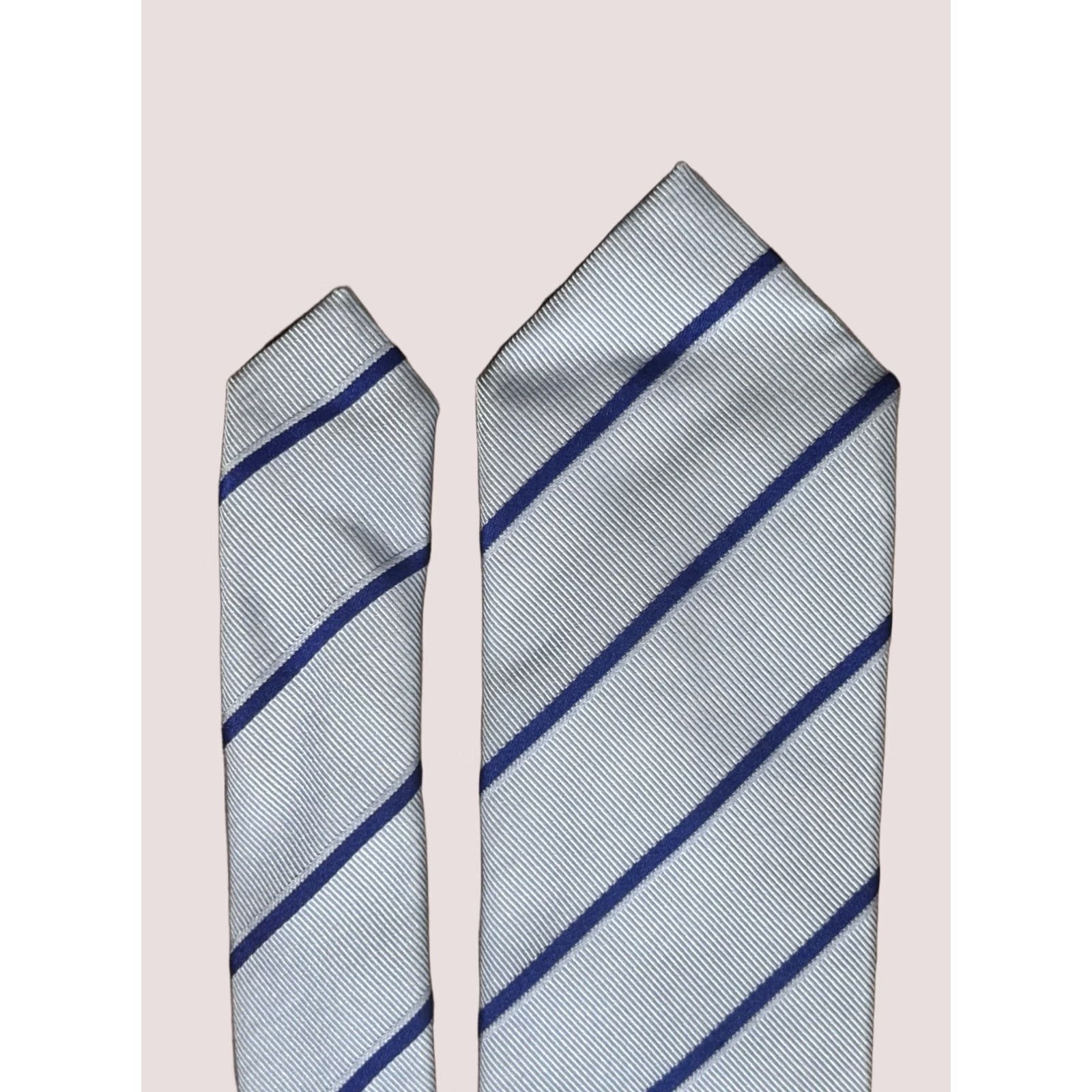 J.McLaughlin J. McLaughlin Blue Stripe Neck Tie Size ONE SIZE - 1 Thumbnail