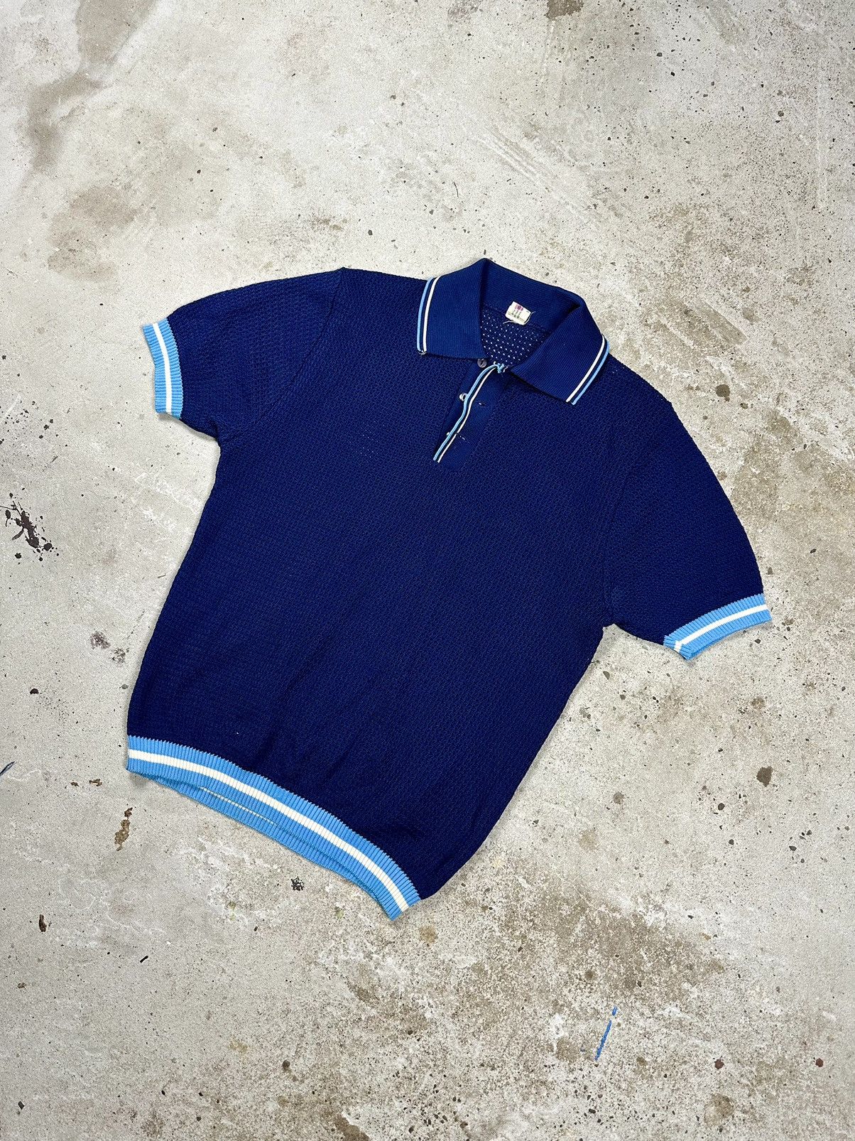 Japanese Brand × Vintage Vintage 90s Old Money Style Short Sleeve Mesh Polo Sweater Size US M / EU 48-50 / 2 - 11 Thumbnail