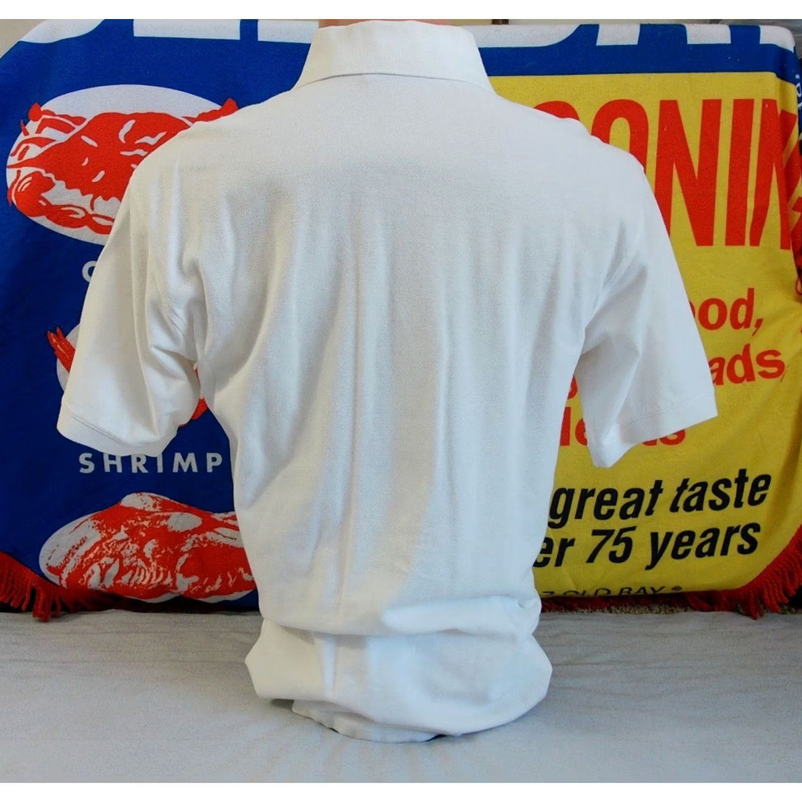 Vintage Outer Banks Polo Shirt Boat Captain Mens Large Slim White Cotton Short Sleeve Polo Size US L / EU 52-54 / 3 - 4 Thumbnail