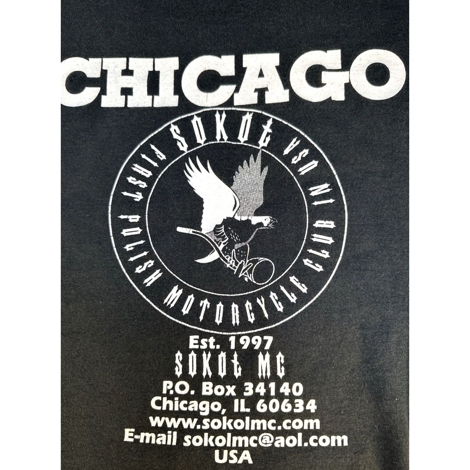 Vintage VINTAGE Sturgis T-Shirt XL Black USA Sokół MC Chicago Polish Motorcycle Club 2000 Size US XL / EU 56 / 4 - 2 Thumbnail