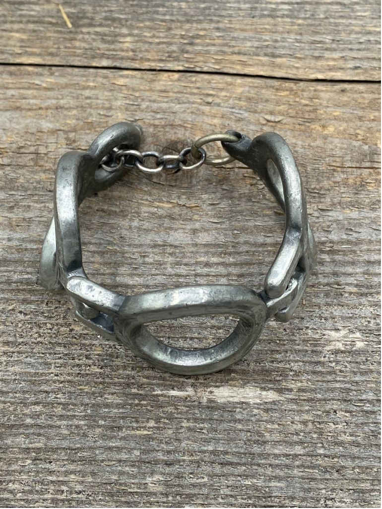Vintage Anders Andersen Modernist Denmark 1960s Pewter Link Bracelet Size ONE SIZE - 5 Thumbnail