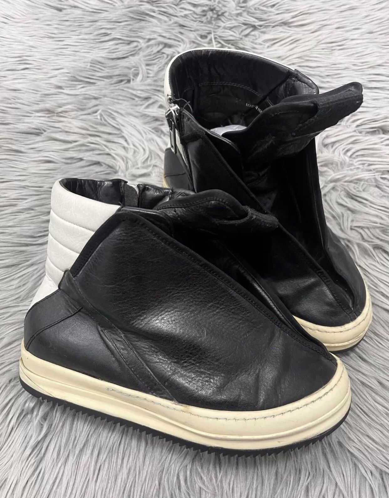 Pre-owned Rick Owens 10ss Mainline Cowhide Nail Bottom Hoof Dunk Shoes In Black