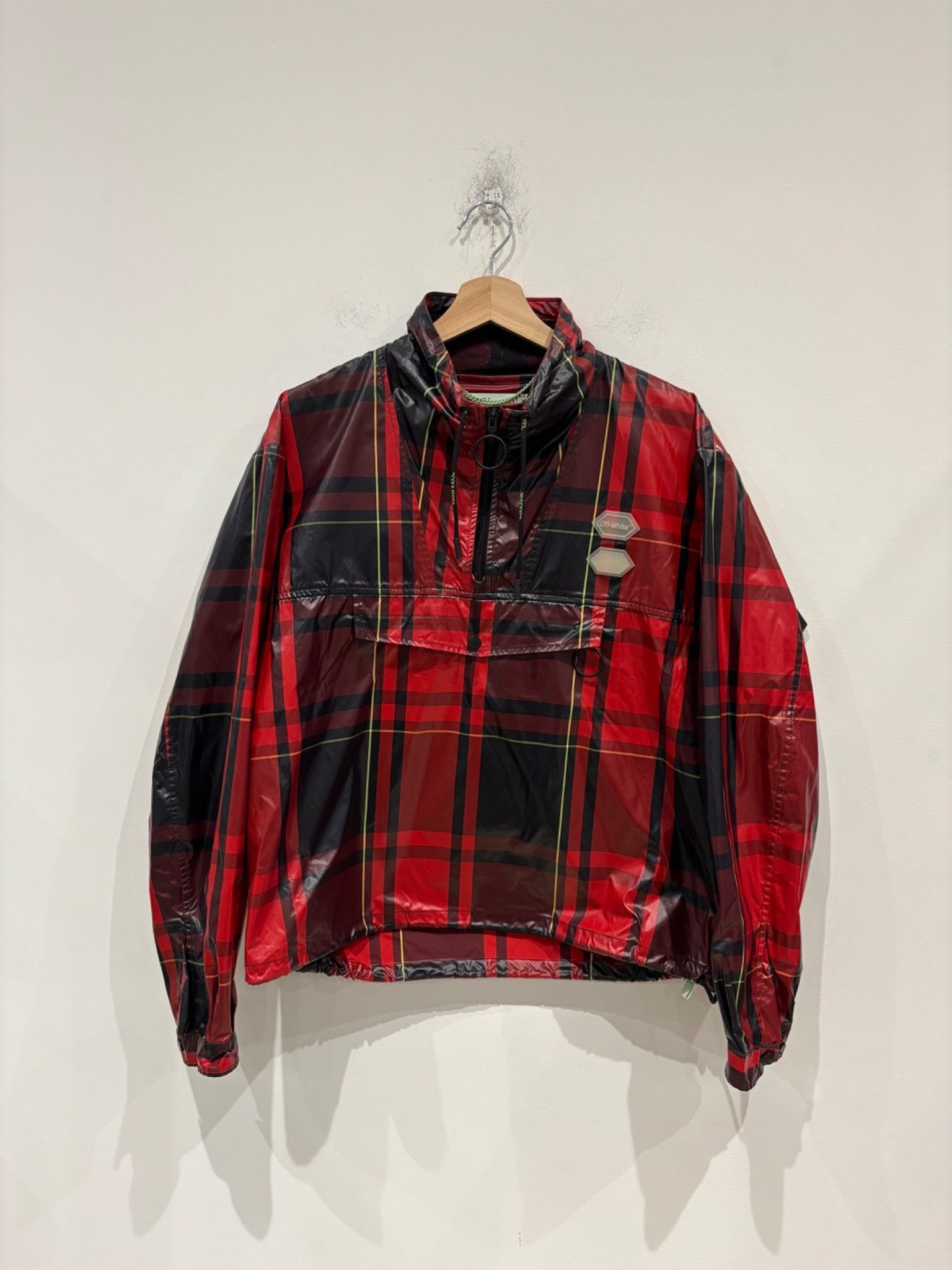 Off-White Off-White Checked Half Zip Anorak Red/Black/Green Size US L / EU 52-54 / 3 - 1 Thumbnail