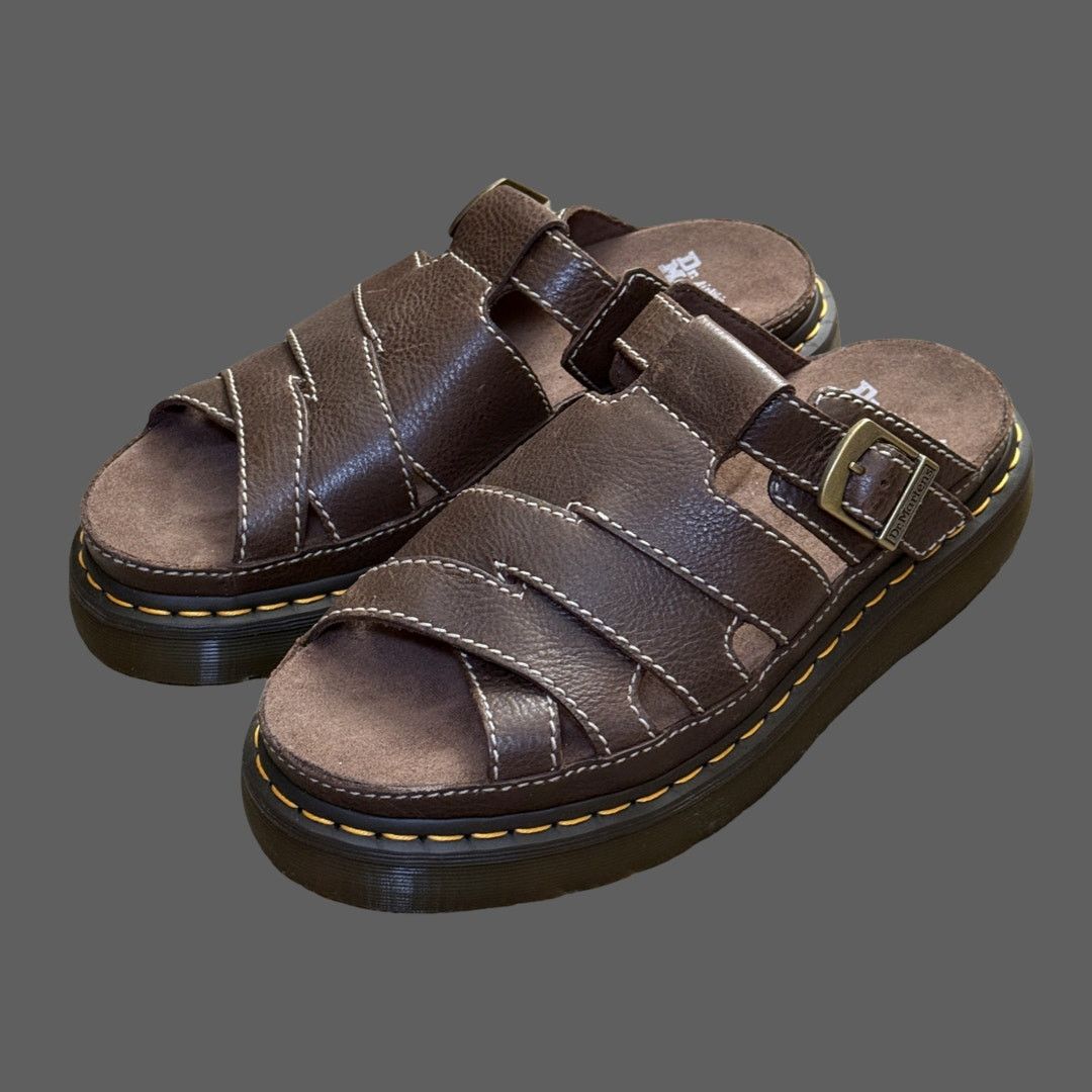 Dr. Martens Dr. Martens Maxxy Slide Brown AR Rogue Leather Sandal 11 Size US 11 / EU 44 - 2 Thumbnail