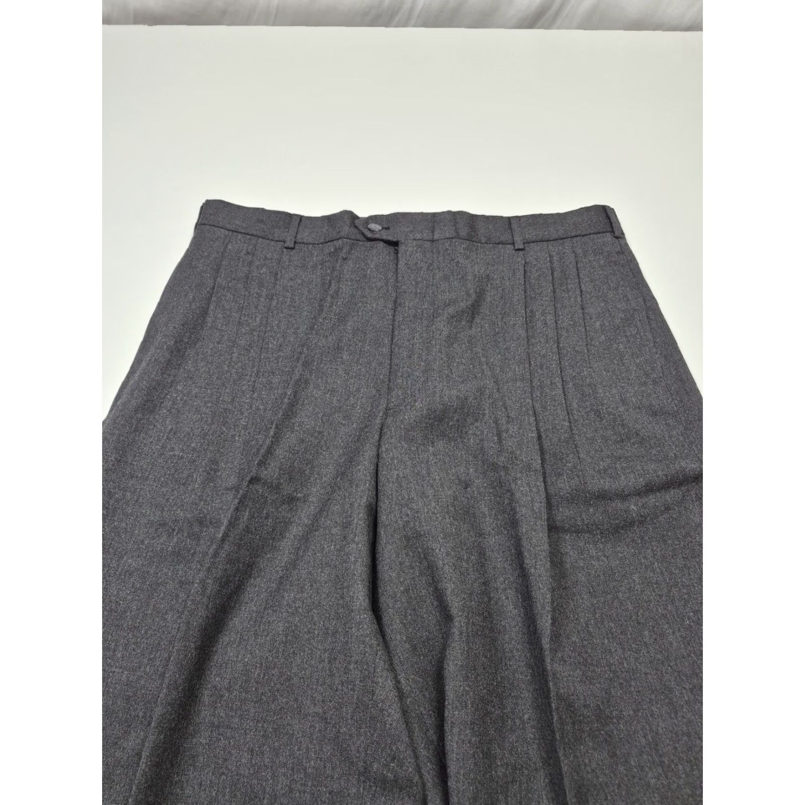 Vintage VTG John Alexander Dress Pants Men's 38x36 Gray Wool Pleated Unhemmed NWT Size US 38 / EU 54 - 2 Thumbnail