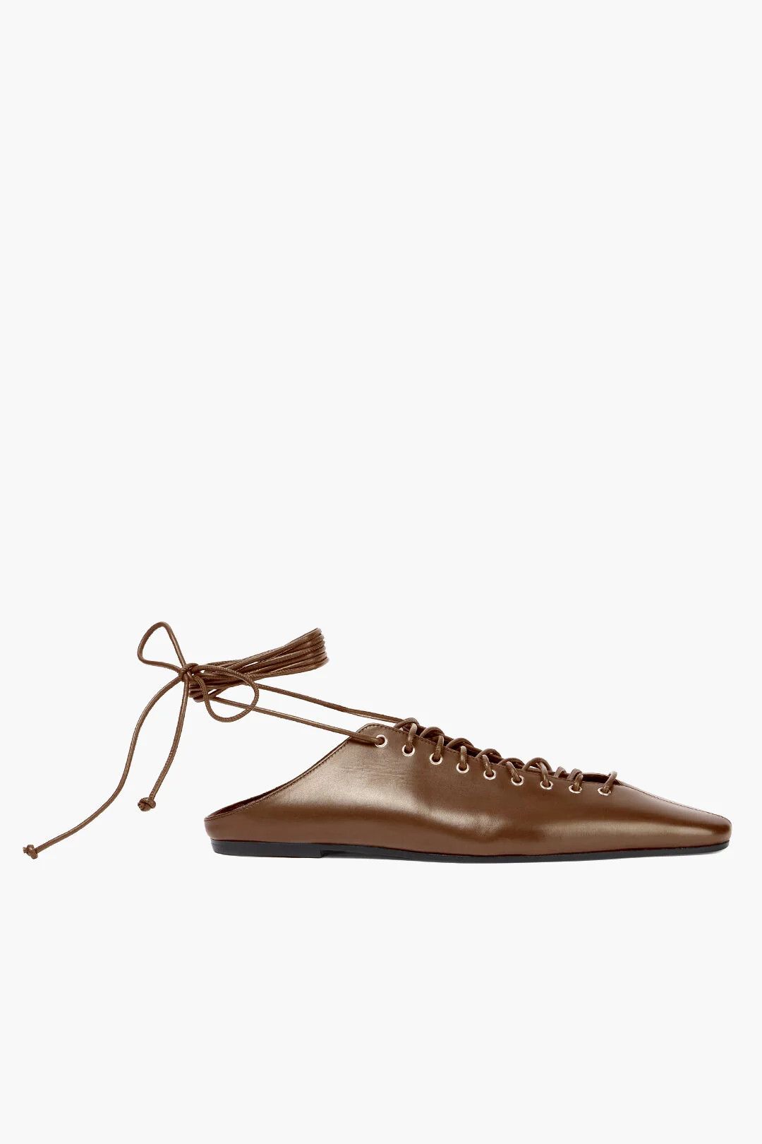 Dries Van Noten og1mm0426 Leather Lace-Up Mules in Brown Size US 8 / IT 38 - 1 Thumbnail