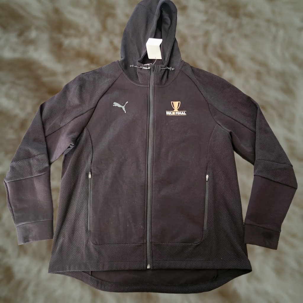 Puma PUMA Jacket Soccer Mens 2XL Full Zip Hooded Track Jacket Gray Regular Size US XXL / EU 58 / 5 - 1 Thumbnail