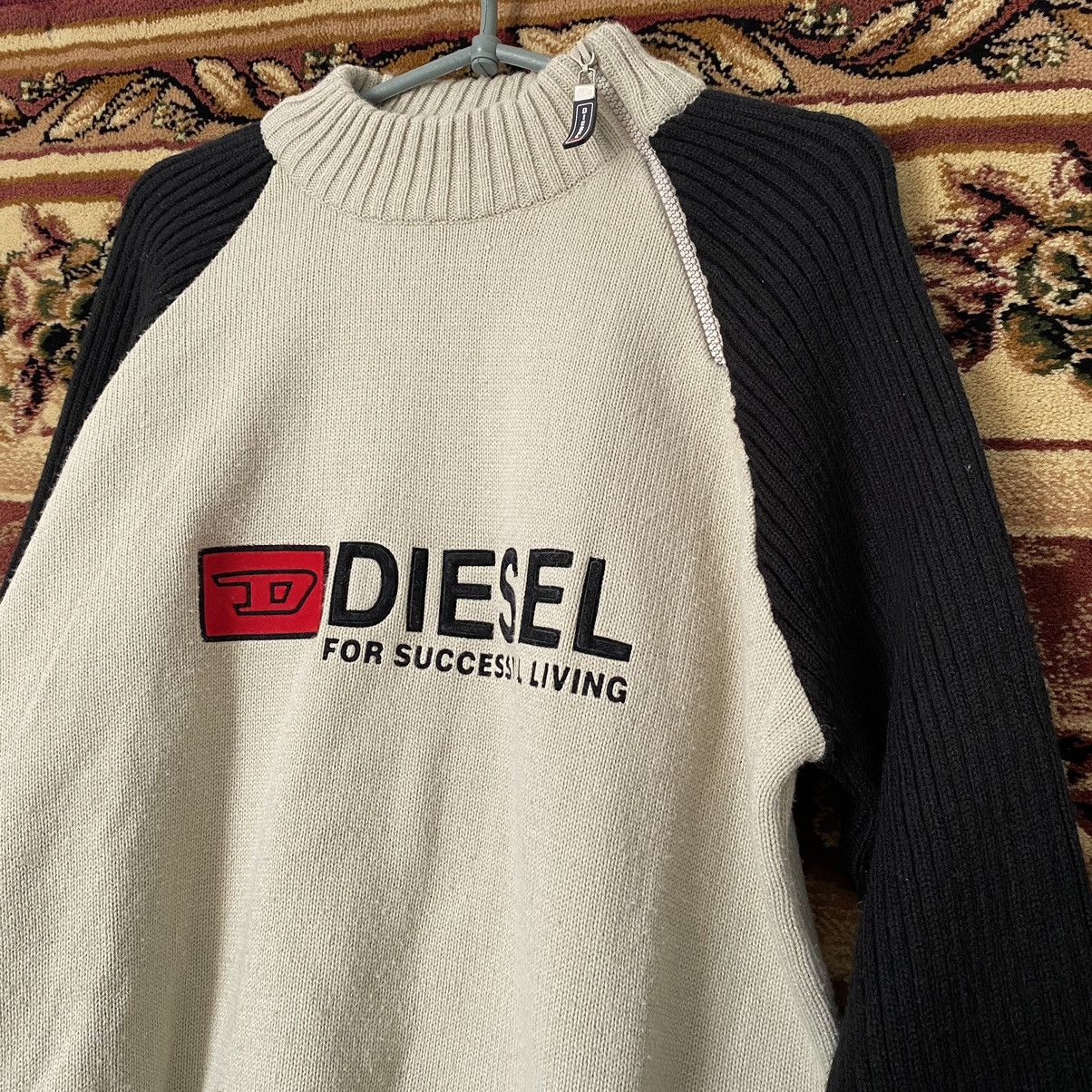 Diesel Grail Vintage Diesel 90’s Big Logo Y2K 1/3 Zip Sweater Size US L / EU 52-54 / 3 - 2 Thumbnail