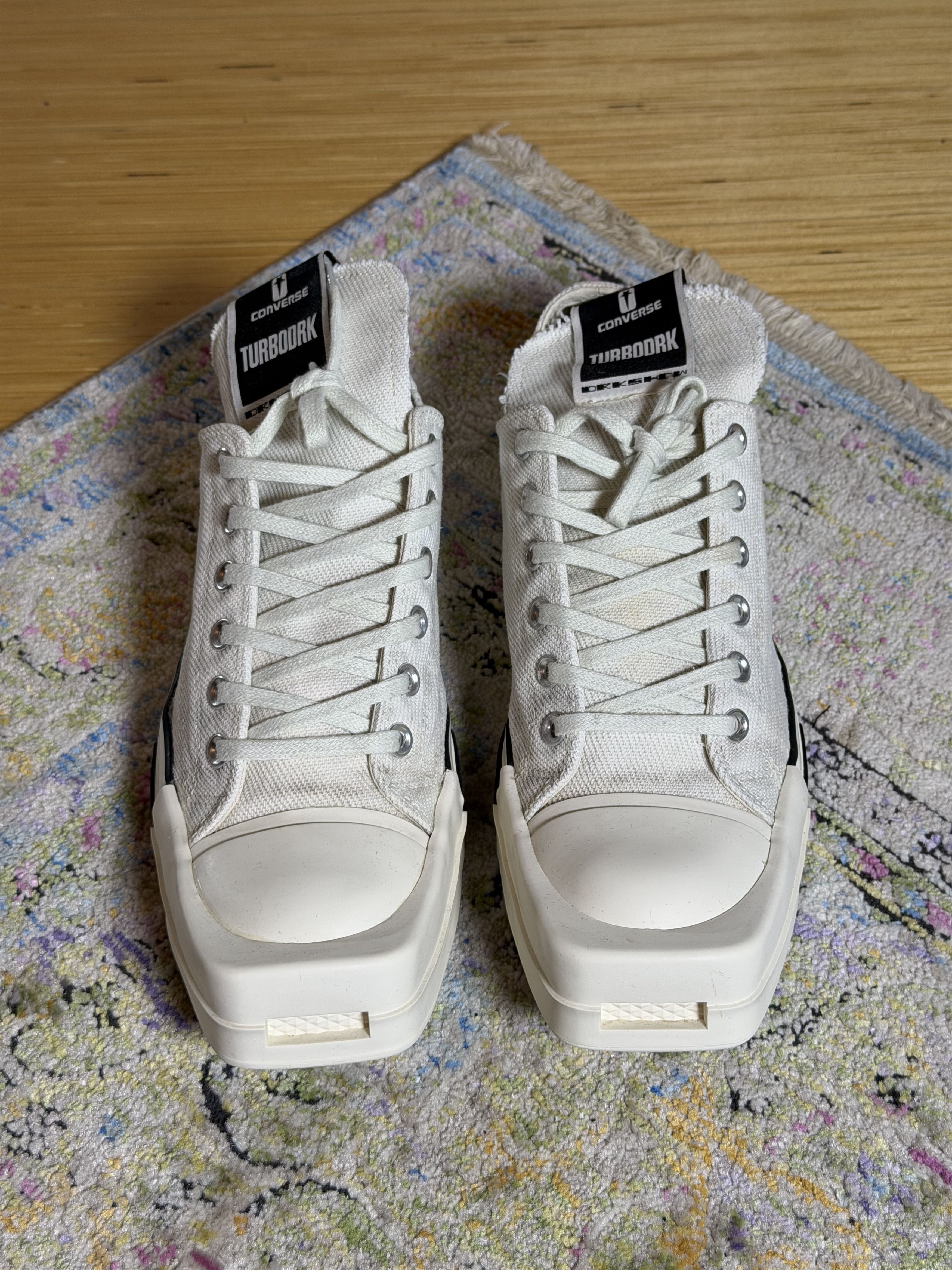 Converse × Rick Owens Drkshdw Converse Rick Owens TURBODRK Chuck 70 Low White Sneakers Size US 10 / EU 43 - 6 Thumbnail