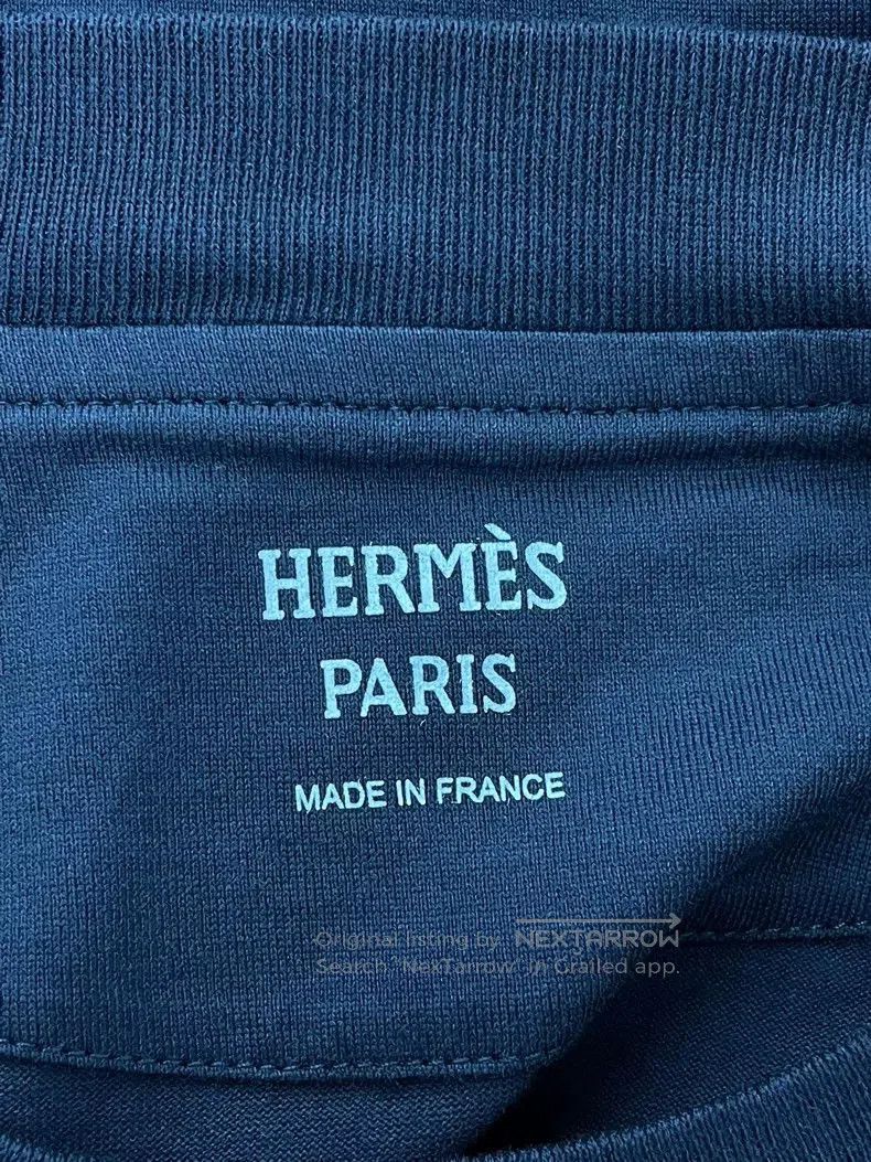 Hermes Hermes Navy Embroidered Short Sleeve T-shirt. Size US M / EU 48-50 / 2 - 4 Thumbnail