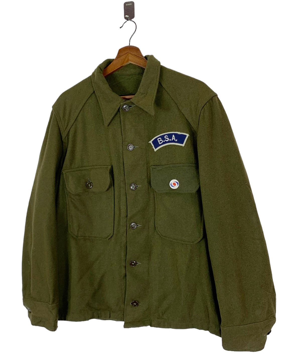 Vintage VINTAGE BSA MOTORCYCLE GREEN OLIVE WOOL BUTTON SHIRT Size US M / EU 48-50 / 2 - 2 Thumbnail