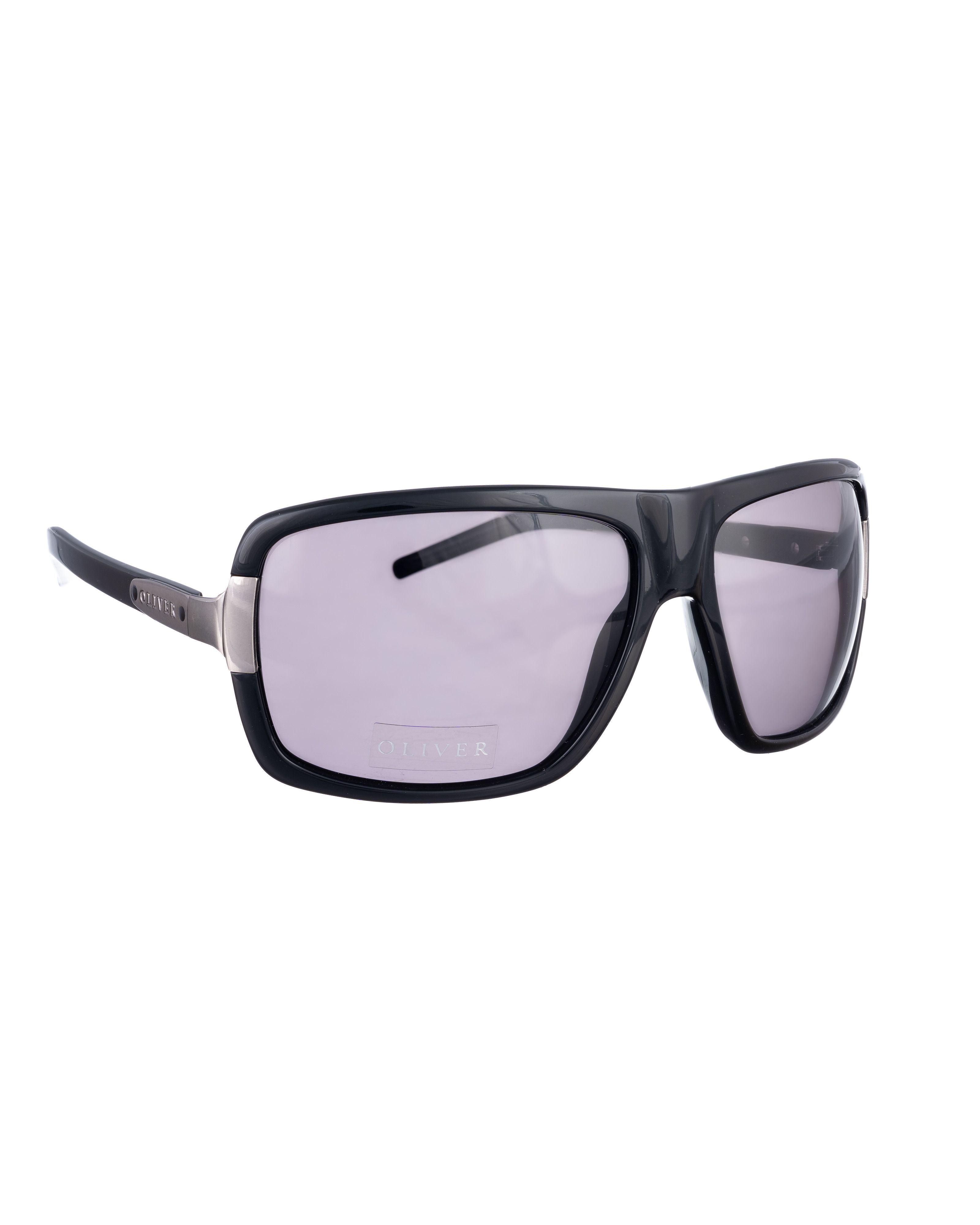Valentino Oliver by Valentino 00s Black & Silver Wraparound Sunglasses Size ONE SIZE - 1 Thumbnail