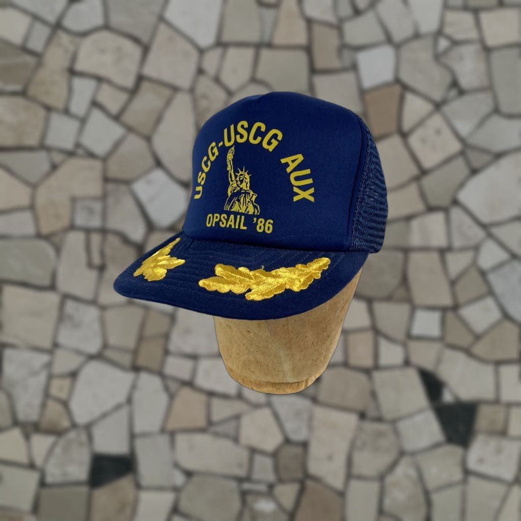 Vintage VINTAGE Coast Guard Opsail Trucker Cap Hat USCG 1986 HaT Cap Hat Mens Size ONE SIZE - 1 Thumbnail