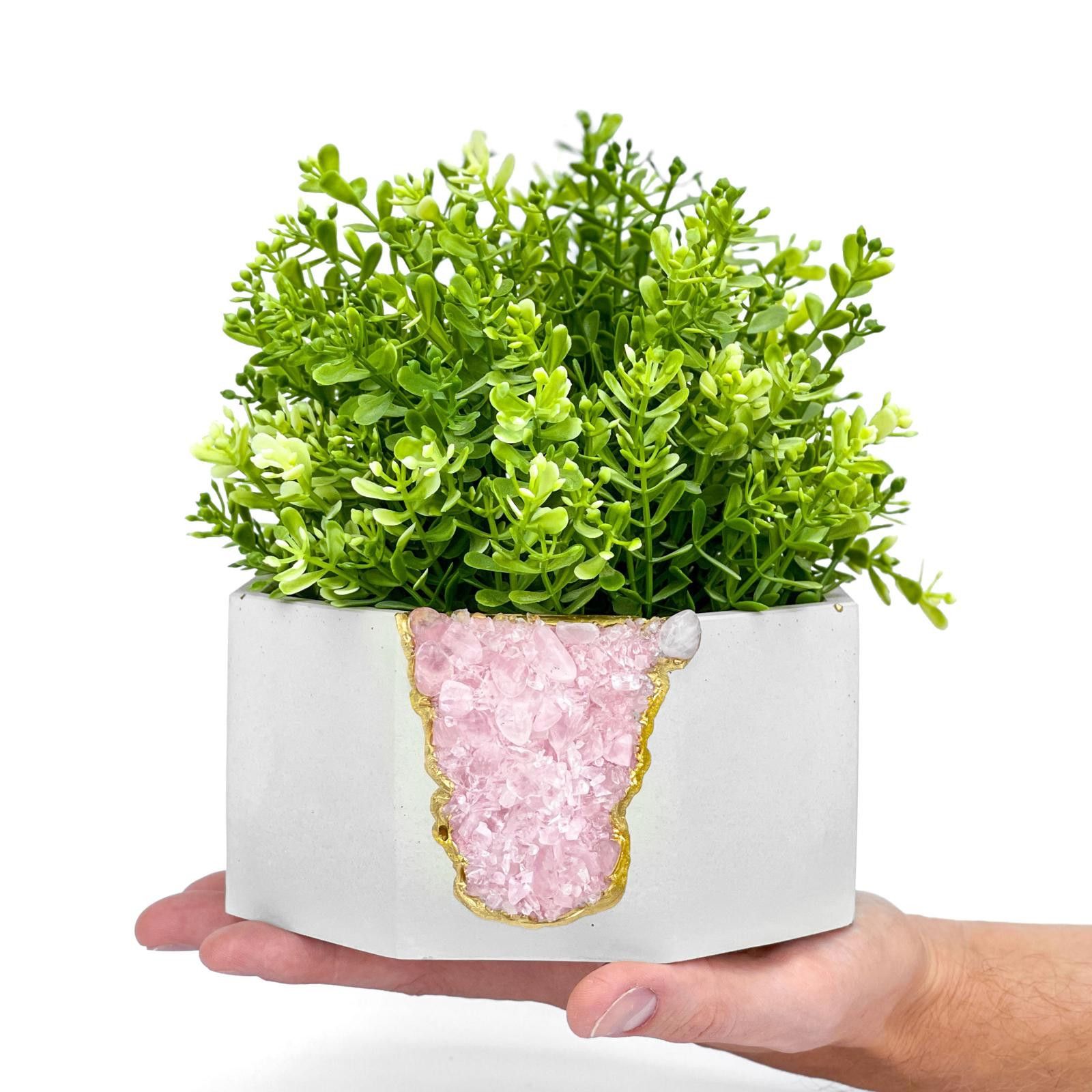 Other Succulent Crystal Planter | Raw Rose Quartz Air Plant Holder Size ONE SIZE - 1 Thumbnail