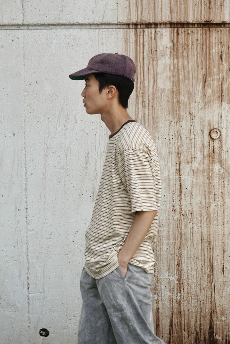 UNIVERSAL PRODUCTS. BORDER S/S T-SHIRT [ECRU×BEIGE] Size US L / EU 52-54 / 3 - 6 Thumbnail