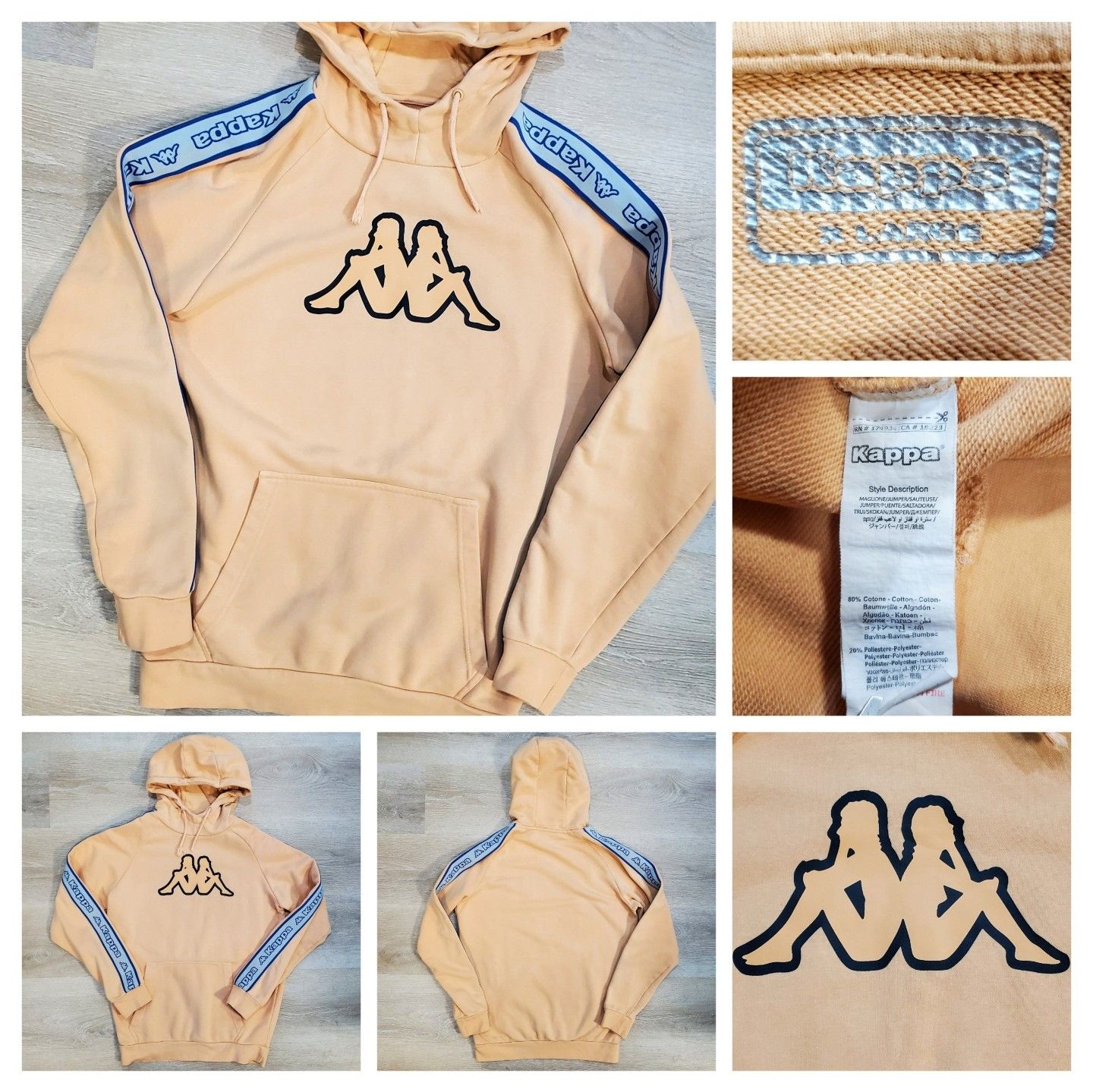 Kappa KAPPA LOGO TAPE APET HOODIE EUC Worn Once Rare Color Grailed