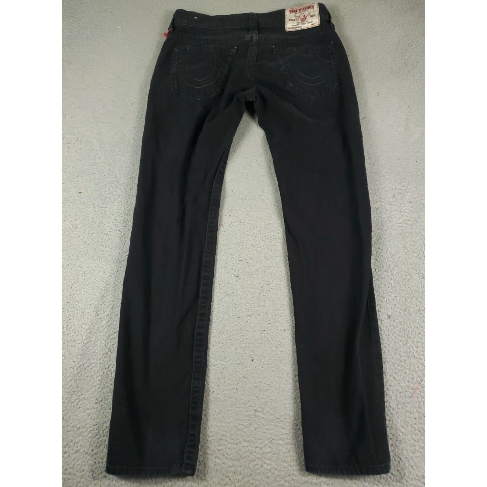 True Religion Mens Black Skinny Fit 32x33 XL Extra Large Jeans Pants