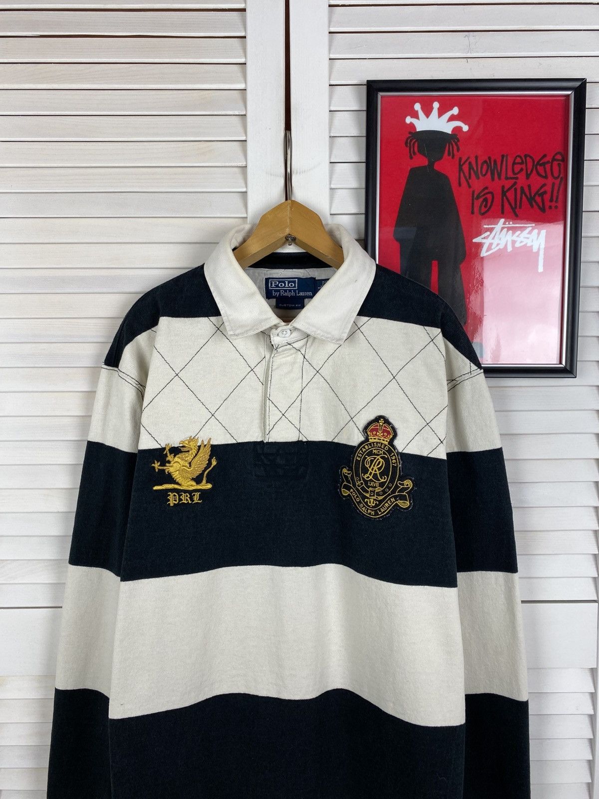 Polo Ralph Lauren Vintage Polo Ralph Lauren Heavyweight Rugby Striped Long #5 Size US L / EU 52-54 / 3 - 3 Thumbnail