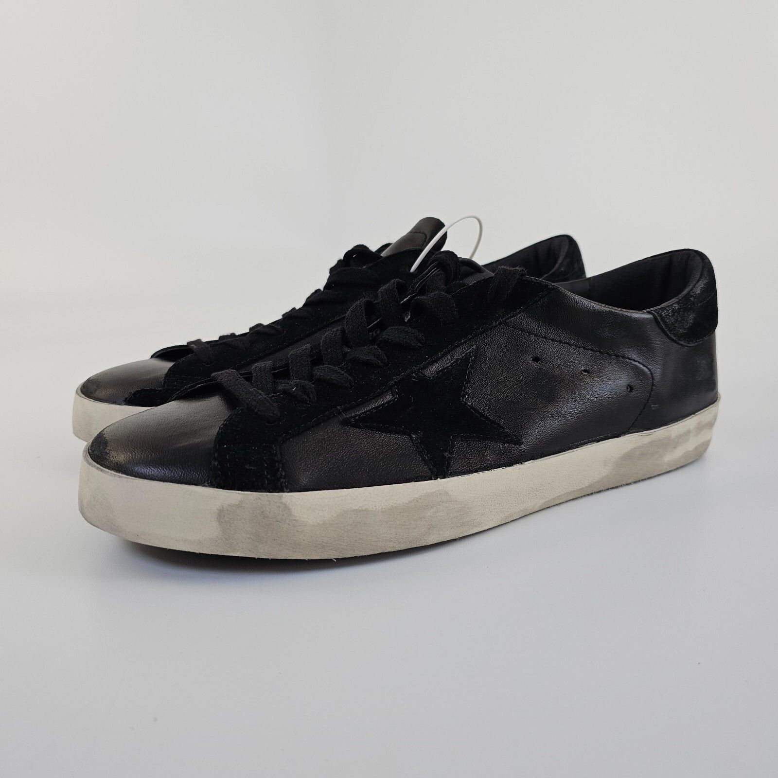 GOLDEN GOOSE Super-Star Men's Black Leather Low Top Sneakers