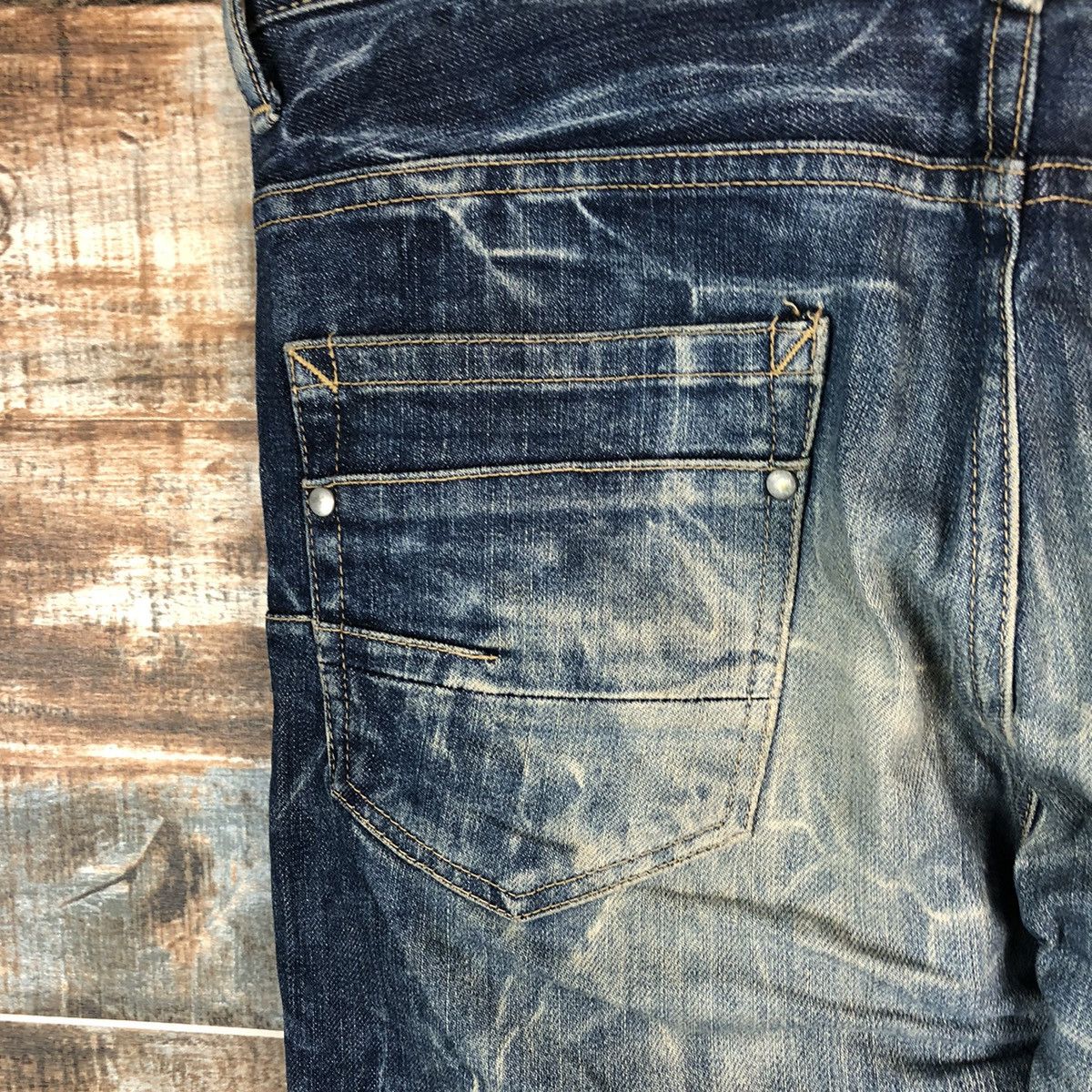 Tornado Mart DL Tornado Mart Blue Distressed Denim Pants #C145 Size US 33 - 16 Thumbnail