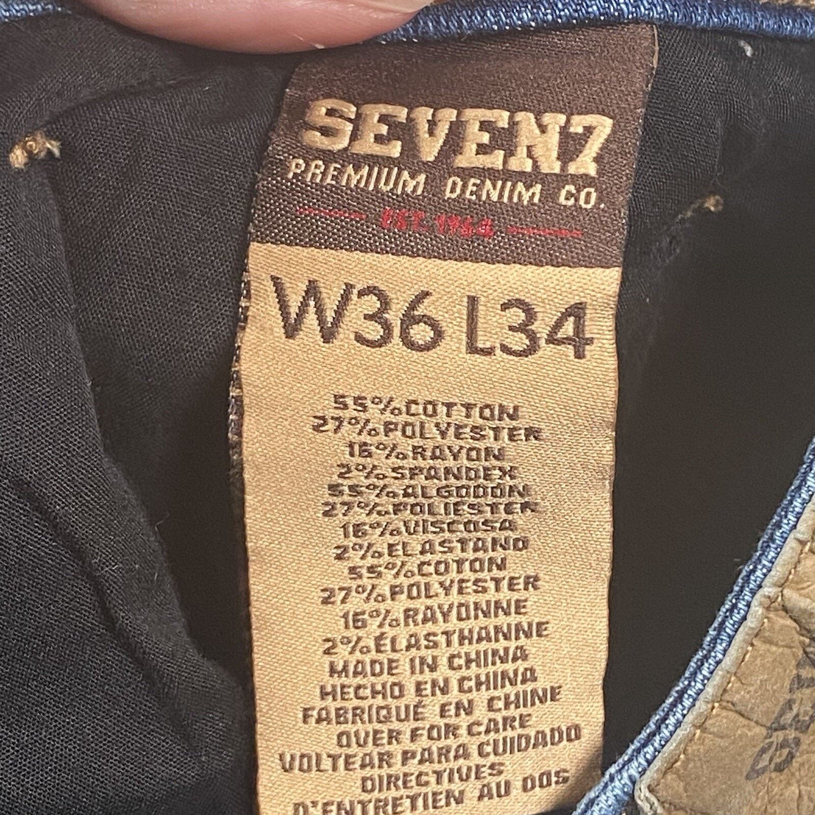 Seven 7 Seven7 Jeans Men’s (Fits 37x30) Straight Fit Medium Wash Size US 36 / EU 52 - 5 Thumbnail