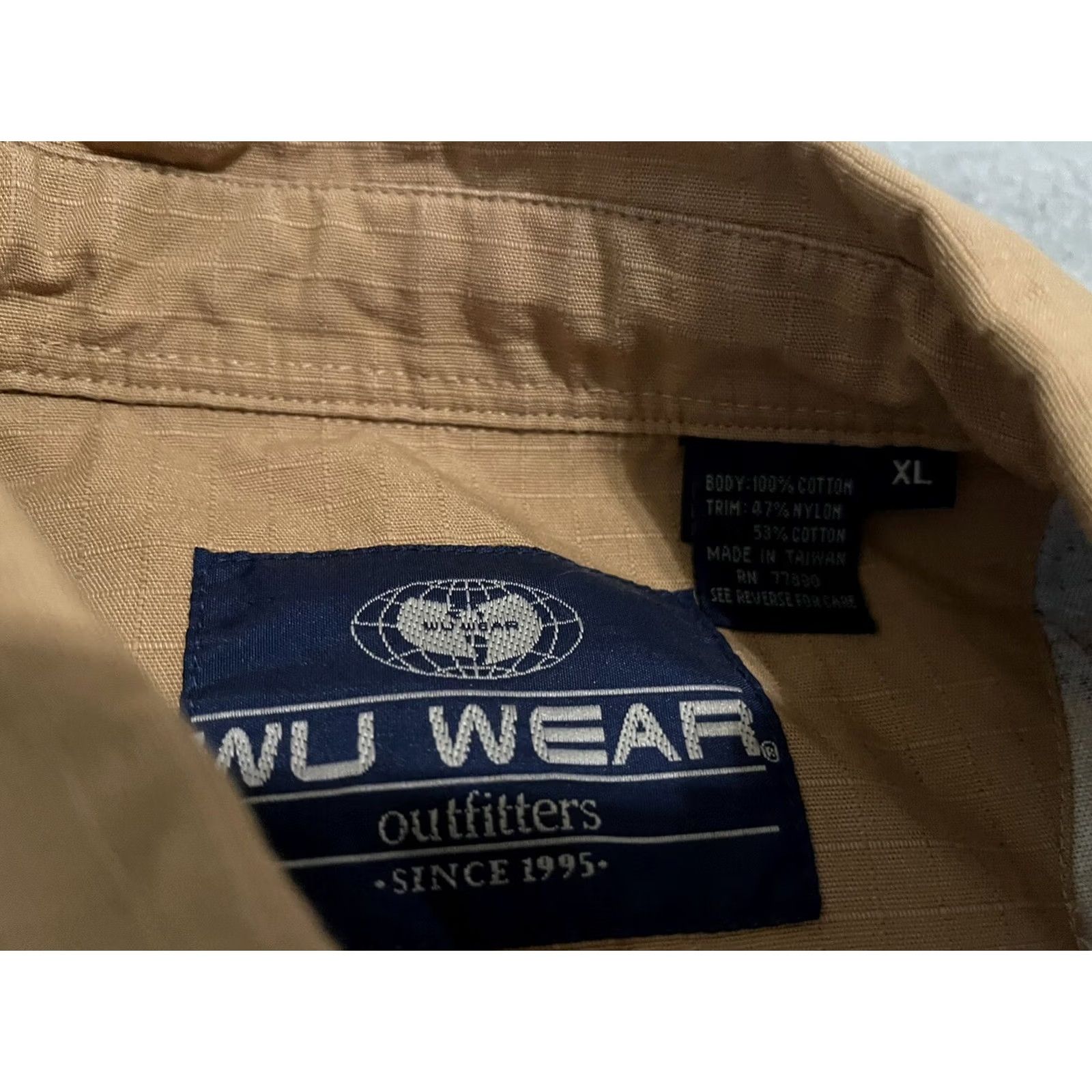 Vintage VINTAGE Wu-Wear Wu-Tang Long Sleeve Button-Up Shirt Brown Camo XL Mens 90s Wu-Tang Camouflage Cotton Knit Shirt Size US XL / EU 56 / 4 - 2 Thumbnail