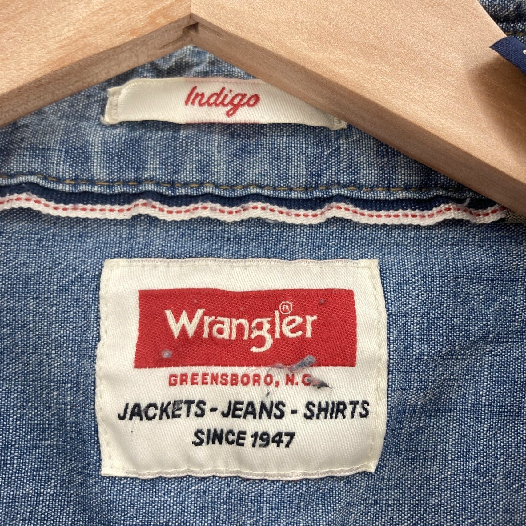 Wrangler Wrangler Shirt Mens 3XL Blue Denim Western Button Front Long Sleeve Mens Size US XXL / EU 58 / 5 - 2 Thumbnail