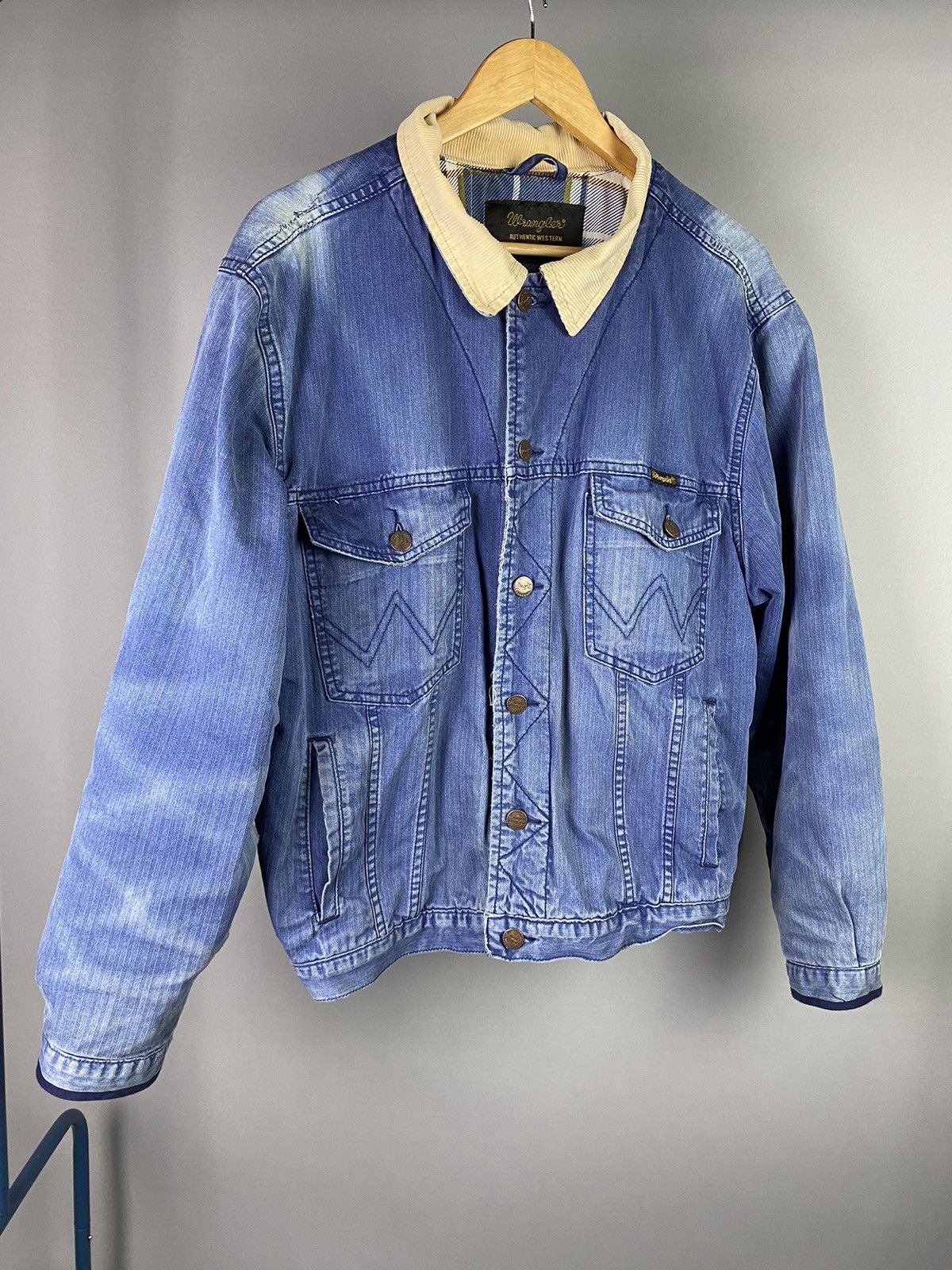 Vintage × Wrangler Vintage Wrangler Denim Jacket with Corduroy Collar Size US M / EU 48-50 / 2 - 2 Thumbnail