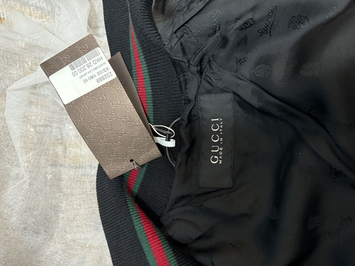 Gucci Gucci logo leather bomber jacket Size US L / EU 52-54 / 3 - 7 Thumbnail