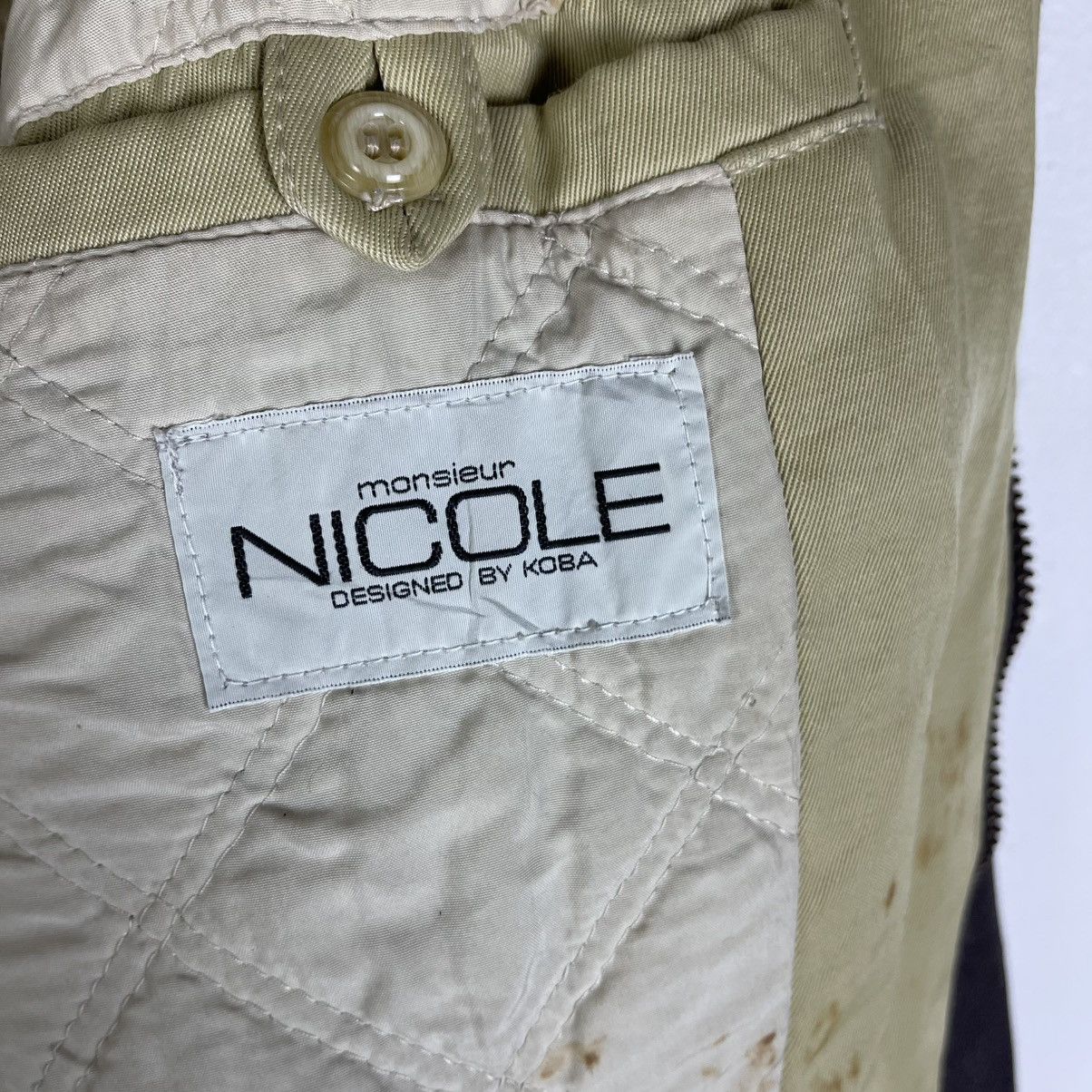 14th Addiction Nicole Monsieur by KOBA Leather Sleeve Varsity Jacket Olive Size US M / EU 48-50 / 2 - 8 Thumbnail