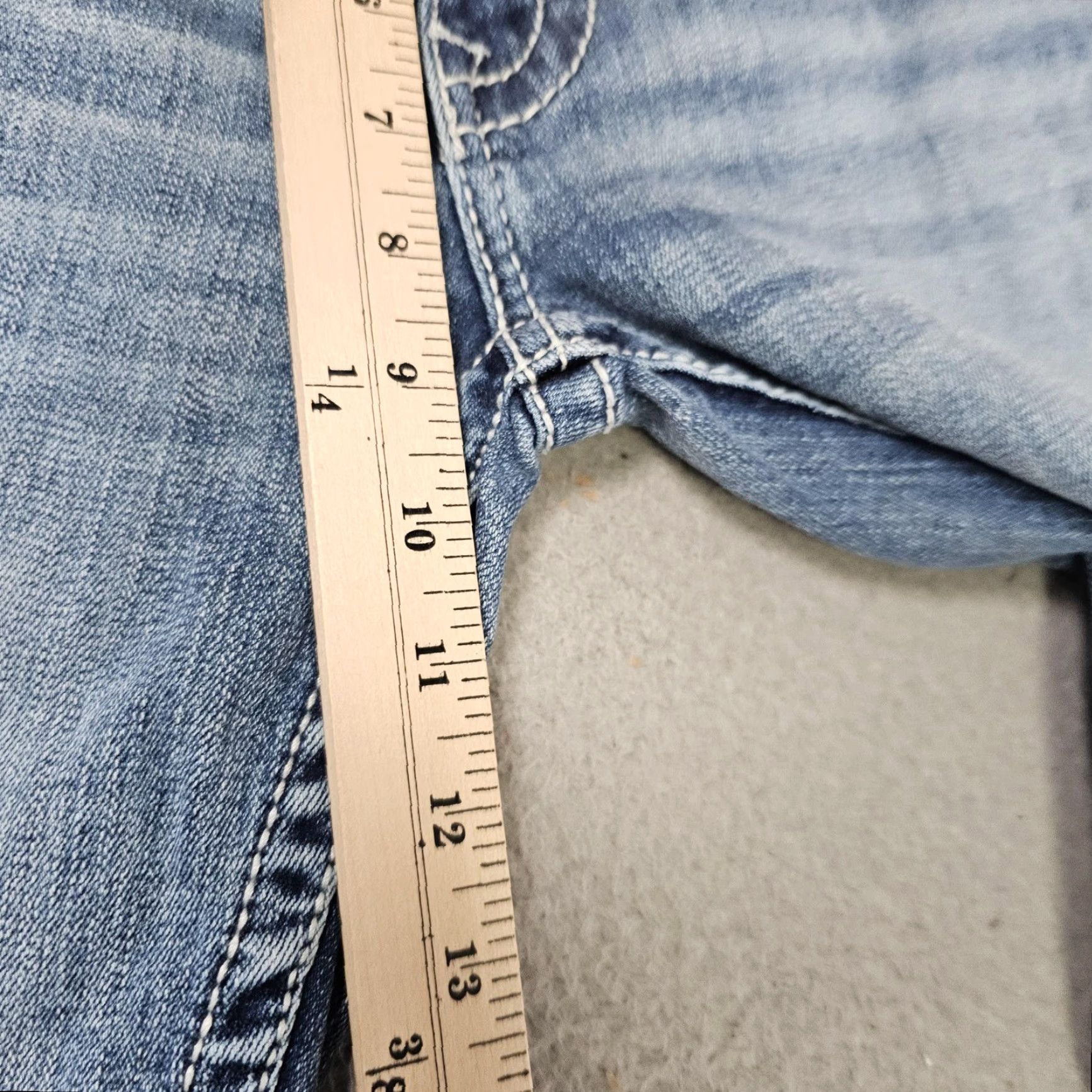 BKE BKE Aiden Jeans Mens 30x28 Light Wash Straight Leg Stretch Denim Denim Jeans 5-Pocket Embroidered Blue Cotton Blend Zip Fly Mens Size US 30 / EU 46 - 4 Thumbnail