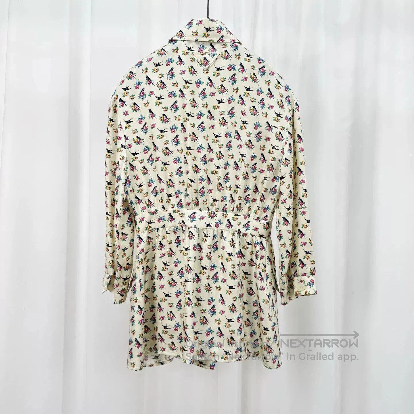 Prada Prada Magpie Floral Triangle Logo Silk Dress. Size S / US 4 / IT 40 - 2 Thumbnail