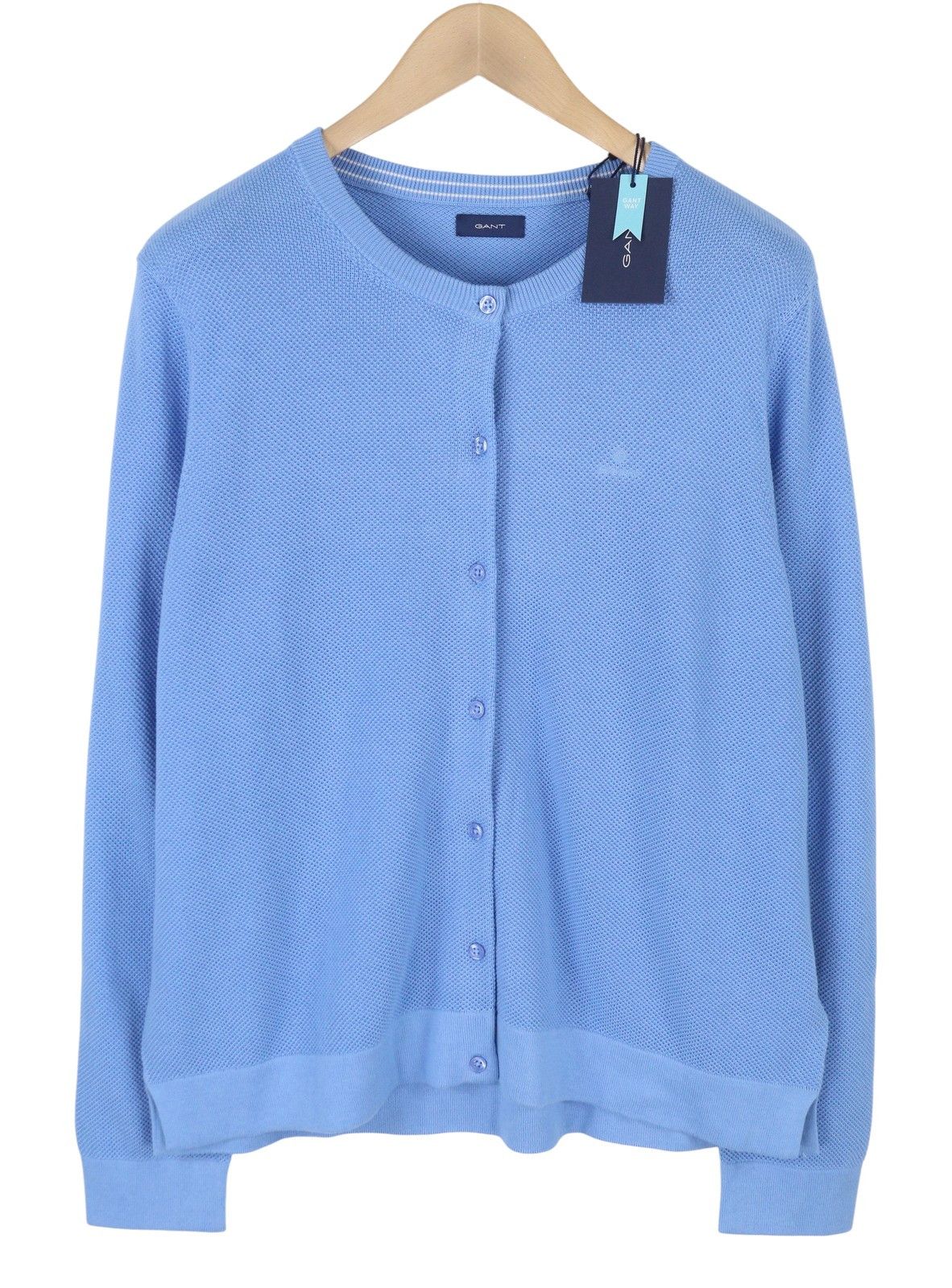 Gant COTTON PIQUE XL Silver Lake Blue Jumper 87223 Size XL / US 12-14 / IT 48-50 - 3 Thumbnail