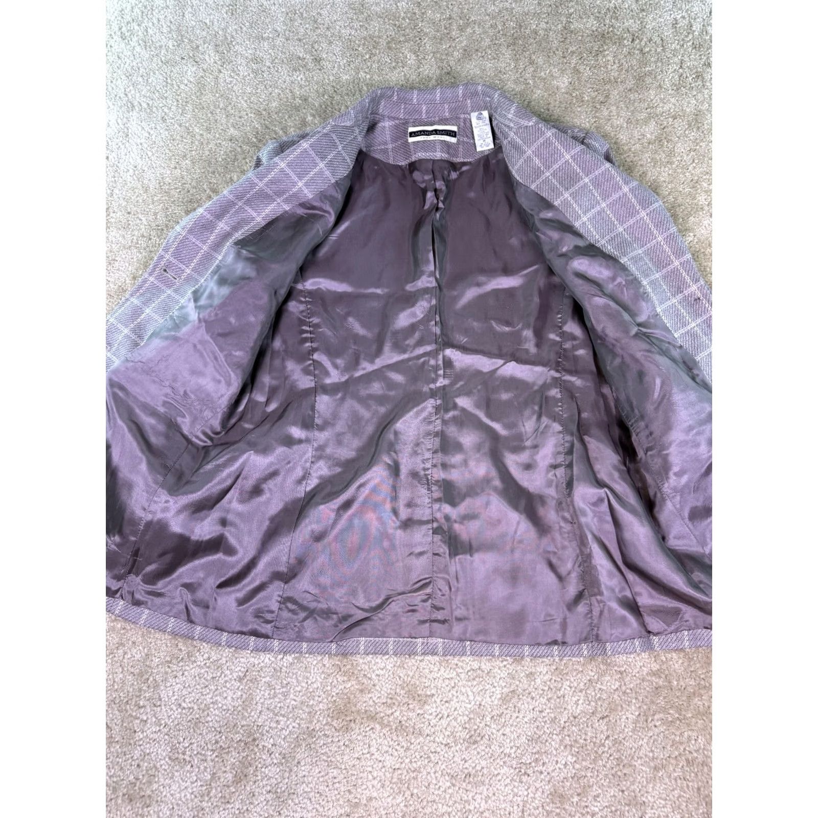 Vintage VINTAGE Amanda Smith Blazer Gray Wool Windowpane Plaid Size 16 Women 80s Size XXL / US 16-18 / IT 52-54 - 4 Thumbnail