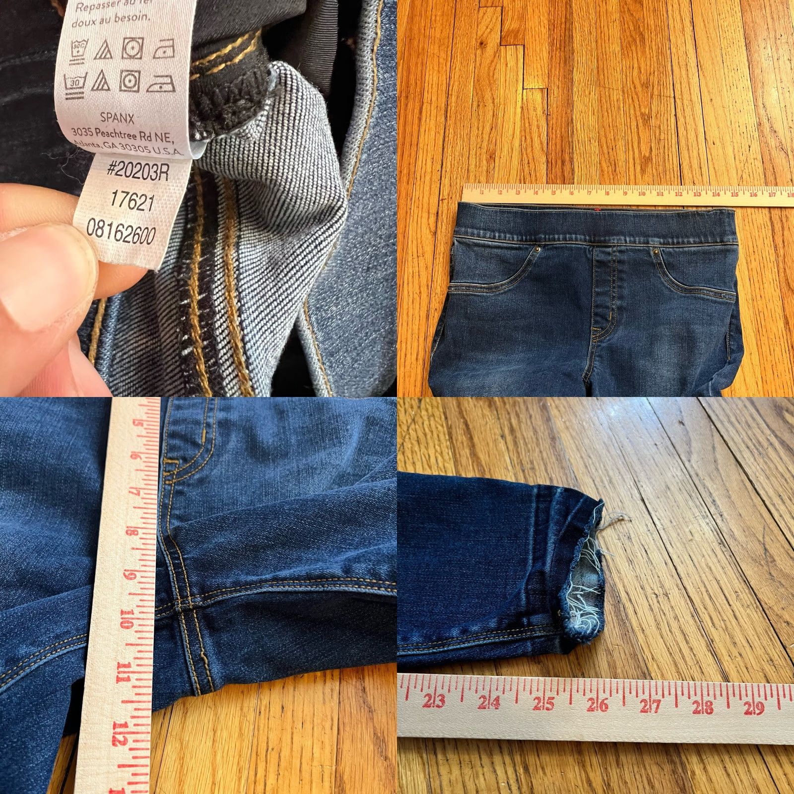 Spanx SPANX Jeans Womens Medium Ankle Skinny Distressed Blue pull on Jeggings #20203R Size 32" / US 10 / IT 46 - 8 Thumbnail