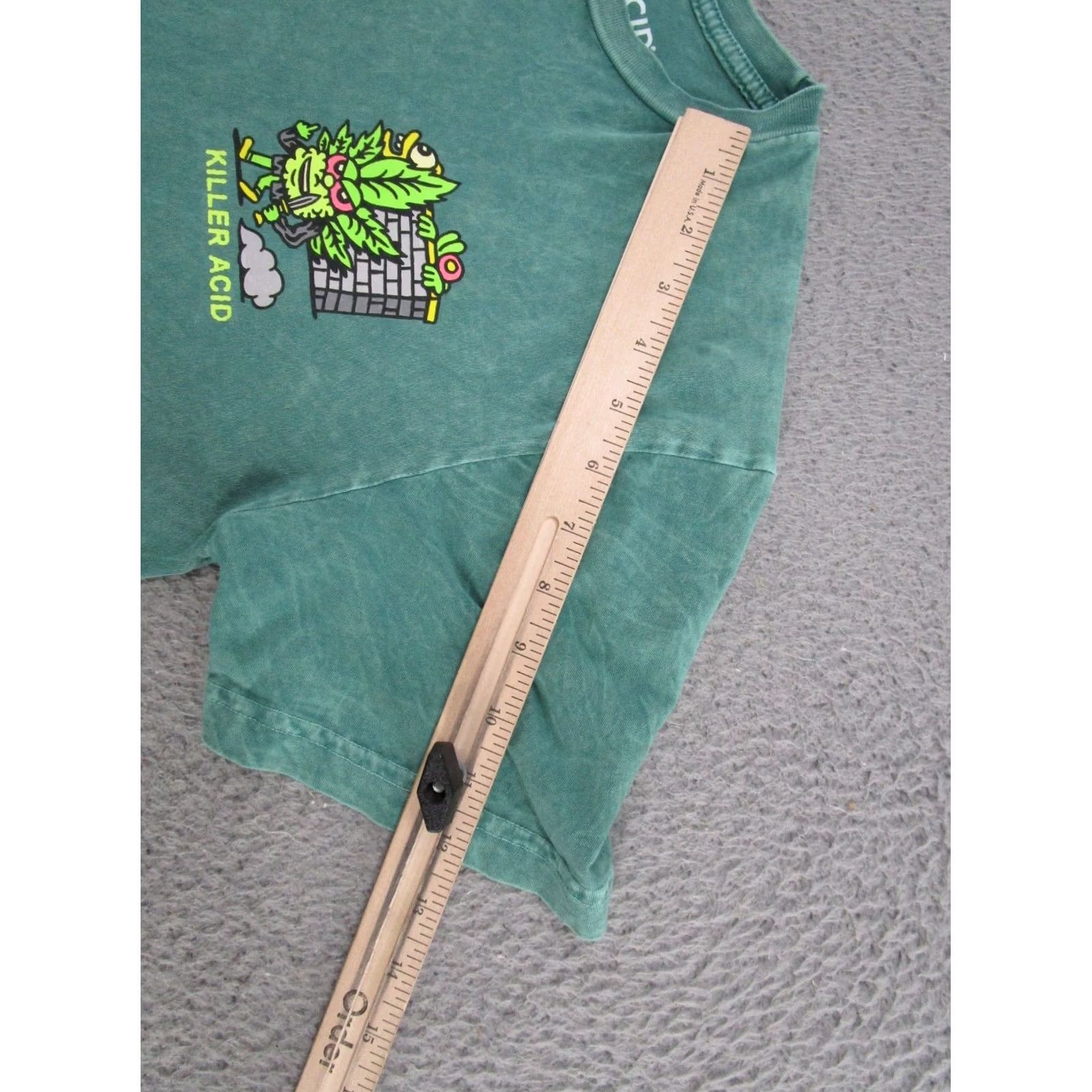 Vintage Killer Acid T-Shirt Shirt Men Size M Green Cotton Short Sleeve Crew Neck Graphic Tee Limited Edition Stoner Marijuana All Seasons Size US M / EU 48-50 / 2 - 7 Thumbnail