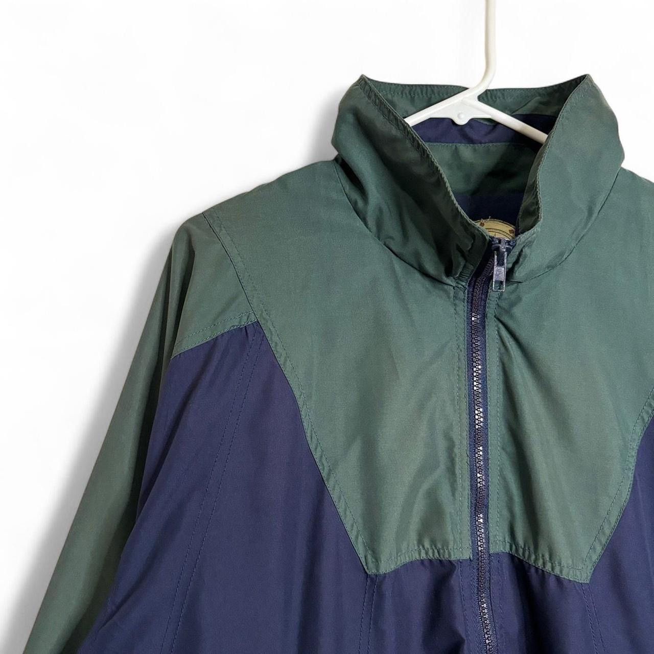 Vintage Vintage 90s Navy Green Boxy Windbreaker Zip-Up Jacket Size US M / EU 48-50 / 2 - 2 Thumbnail